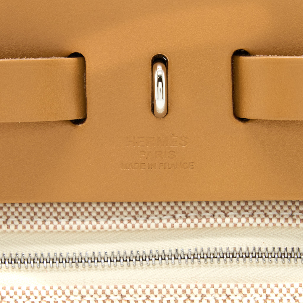 HERMES HERBAG ZIP 31 TOILE H EN RELIEF BRIDES SABLE/ECRU-BEIGE/NAT SABLE