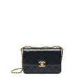 CHANEL 21A GOLD CRUSH FLAP BAG CALFSKIN BLACK GHW (MICROCHIP)