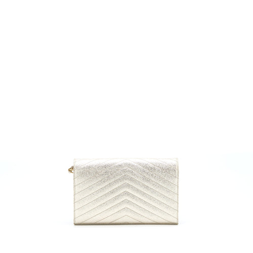 SAINT LAURENT/YSL ENVELOP CHAIN WALLET CALFSKIN GOLD GHW