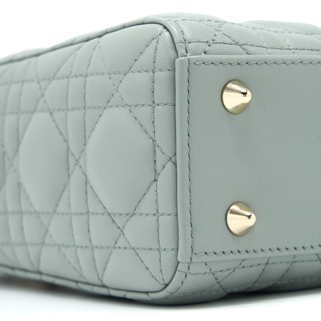DIOR SMALL LADY DIOR MY ABCDIOR LAMBSKIN CANNAGE GRAY LGHW
