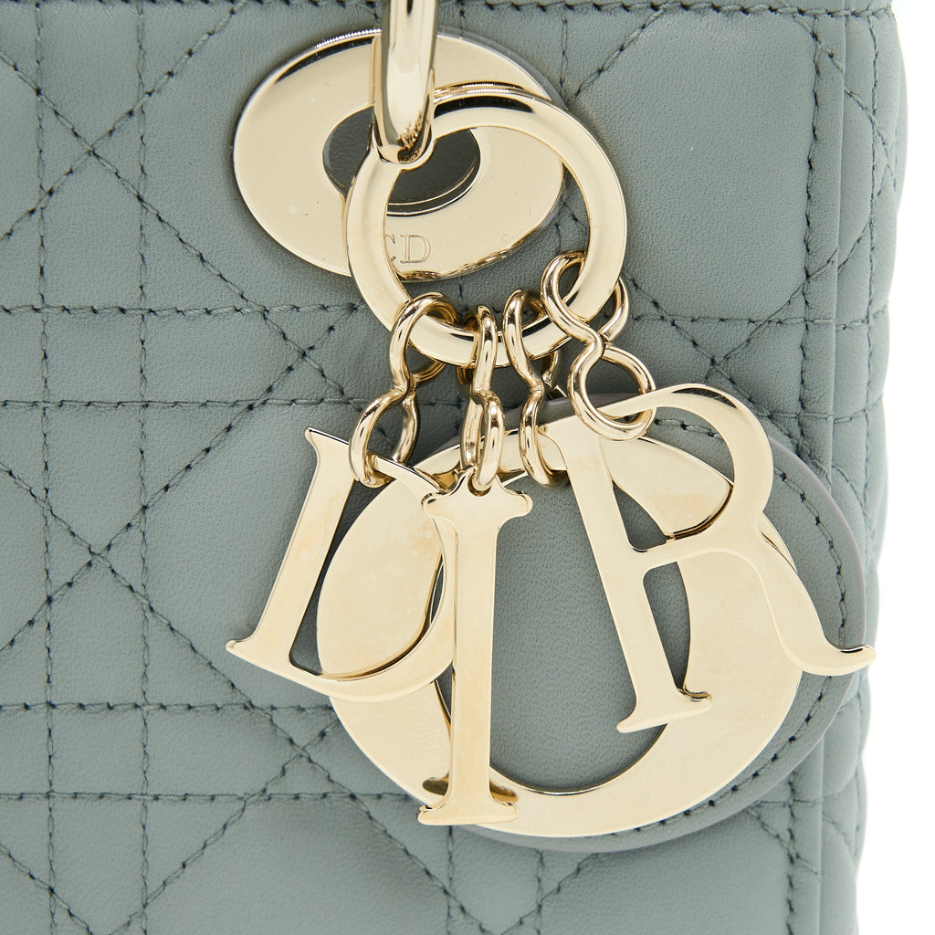 DIOR SMALL LADY DIOR MY ABCDIOR LAMBSKIN CANNAGE GRAY LGHW