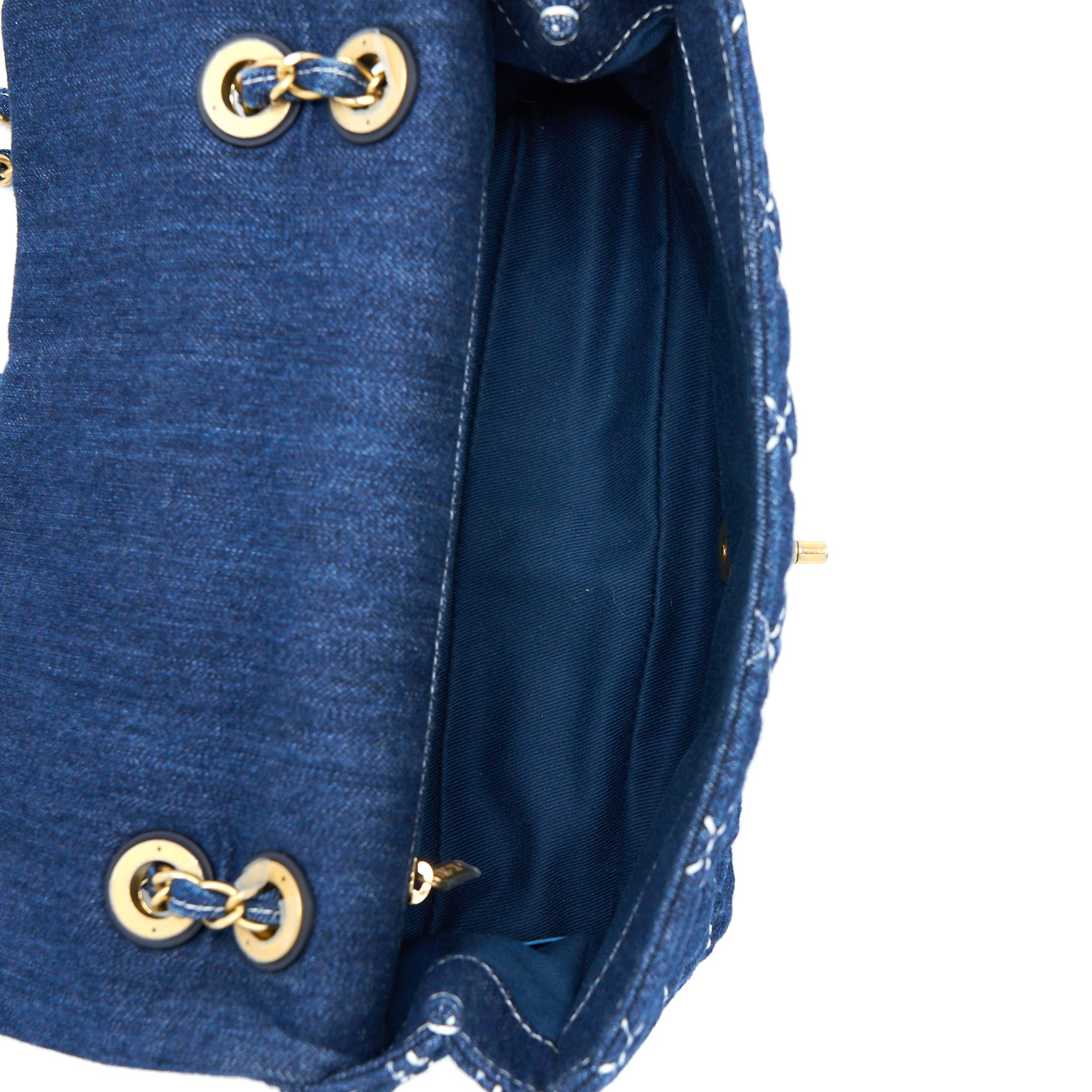 CHANEL DENIM FLAP BAG GHW