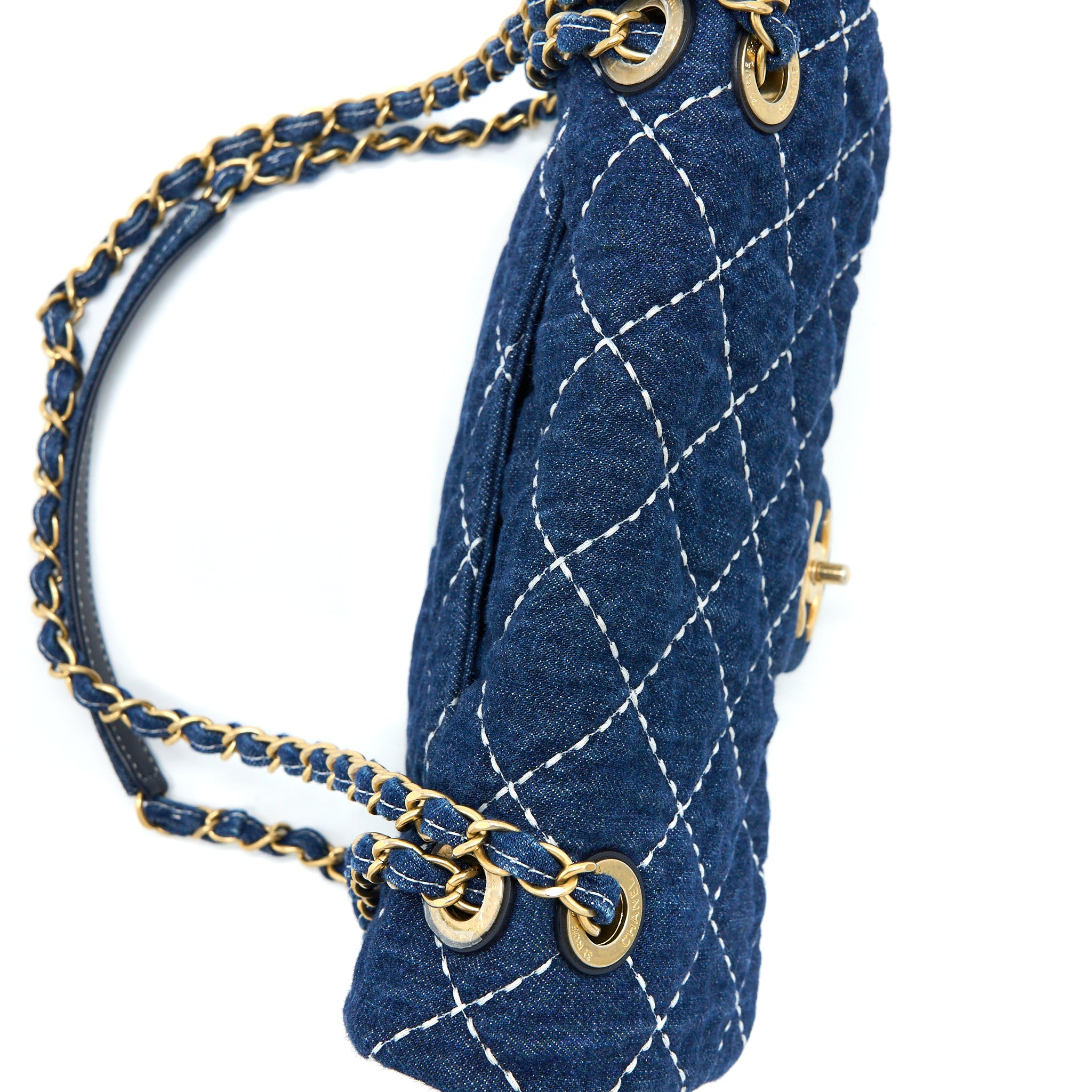 CHANEL DENIM FLAP BAG GHW