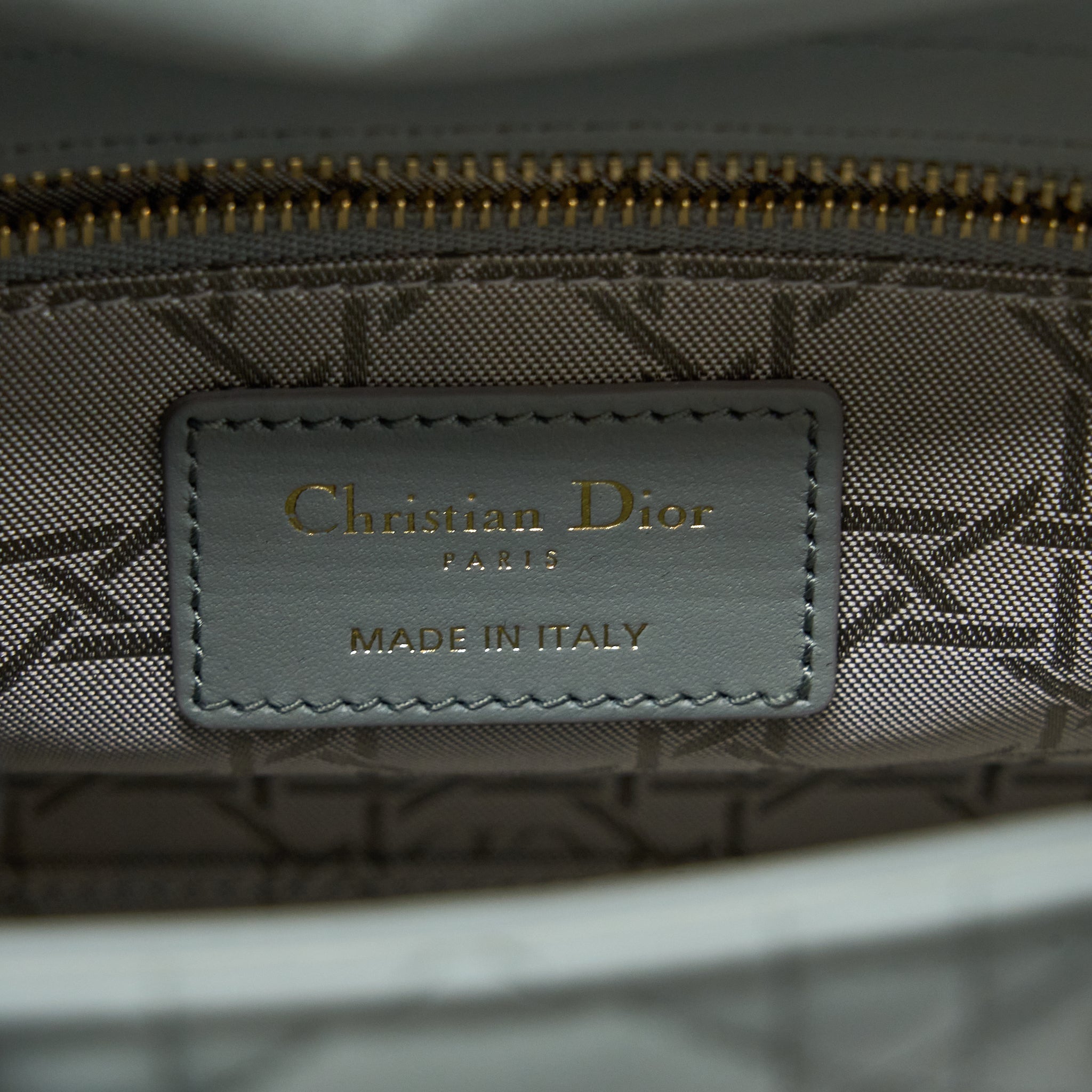 DIOR SMALL LADY DIOR MY ABCDIOR LAMBSKIN CANNAGE GRAY LGHW
