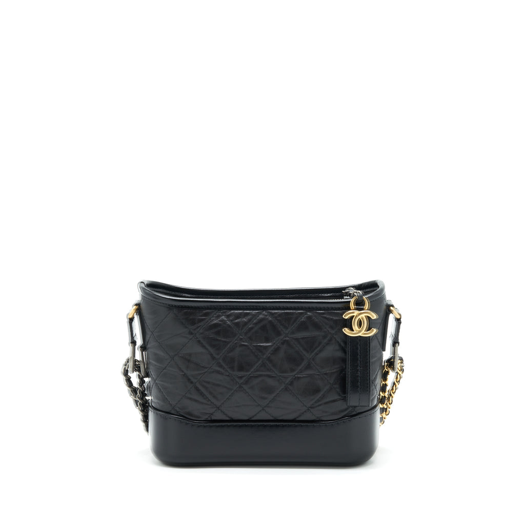 CHANEL SMALL GABRIELLE HOBO BAG BLACK MULTICOLOUR HARDWARE