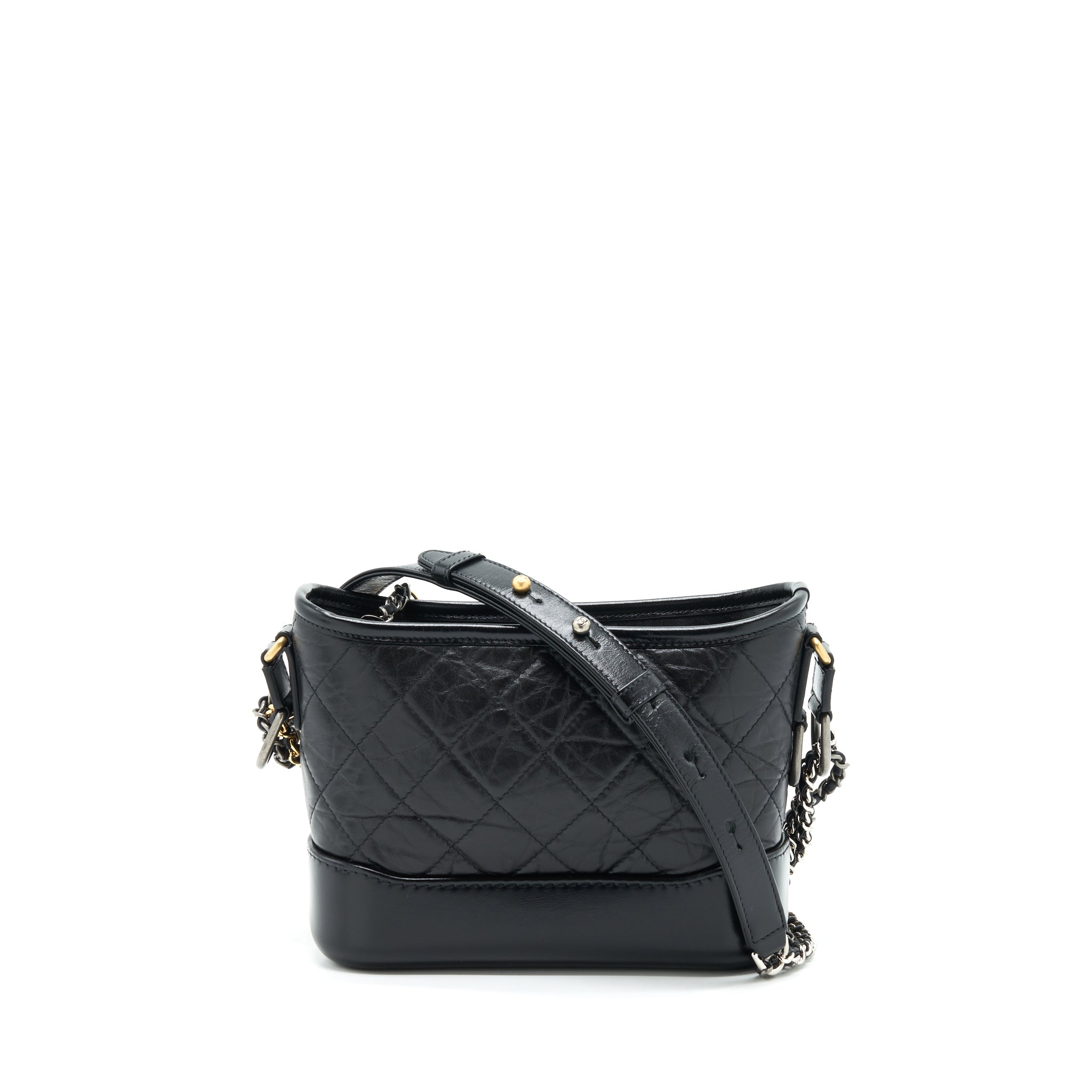 CHANEL SMALL GABRIELLE HOBO BAG BLACK MULTICOLOUR HARDWARE