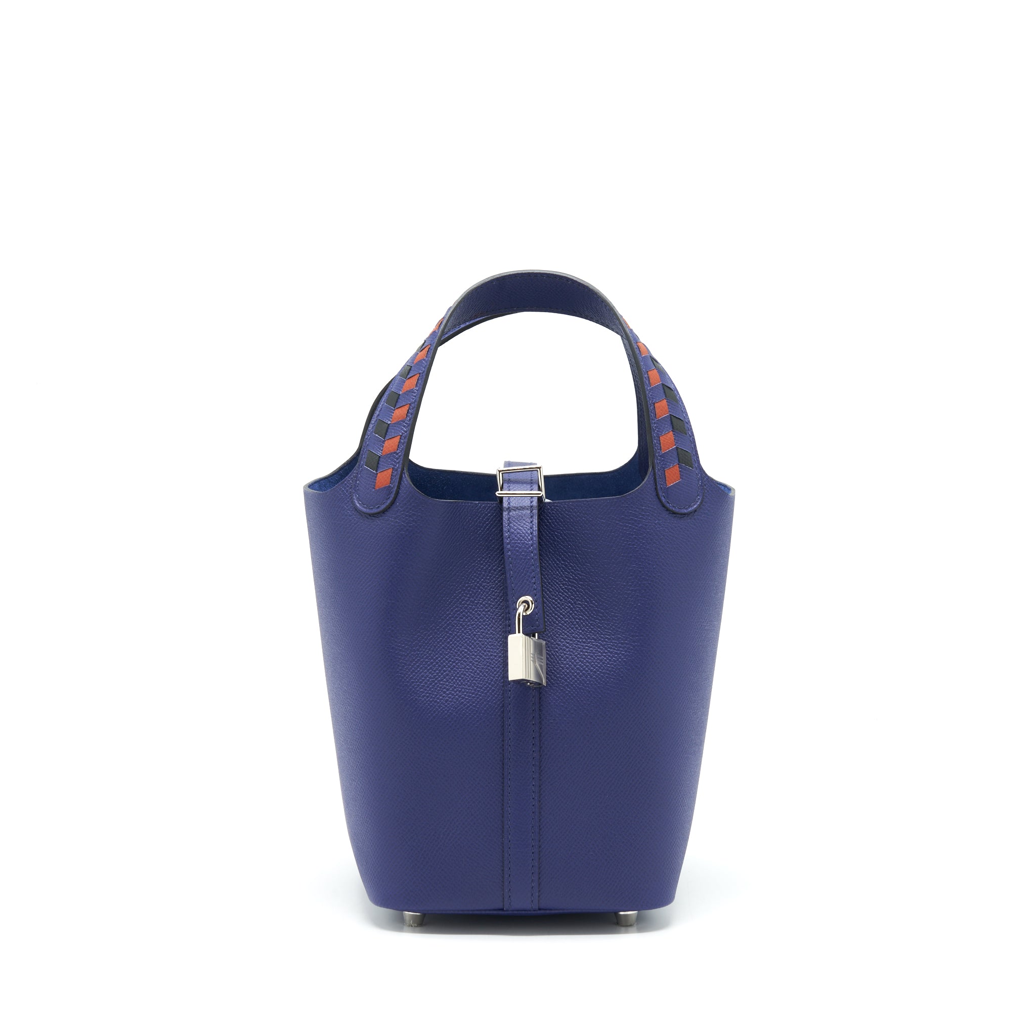 HERMES PICOTIN 18 LOCK BAG EPSOM BLEU ENCRE/ BRIQUE/ NOIR SHW