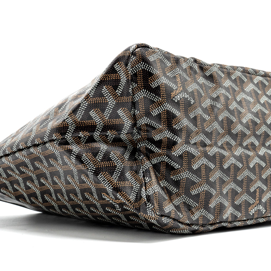 GOYARD SAINT LOUIS PM TOTE BAG GOYARDLINE CANVAS BLACK SHW