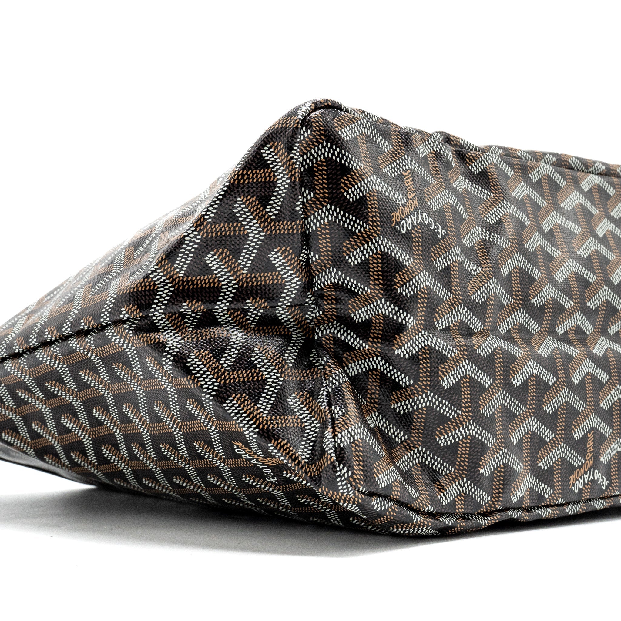 GOYARD SAINT LOUIS PM TOTE BAG GOYARDLINE CANVAS BLACK SHW