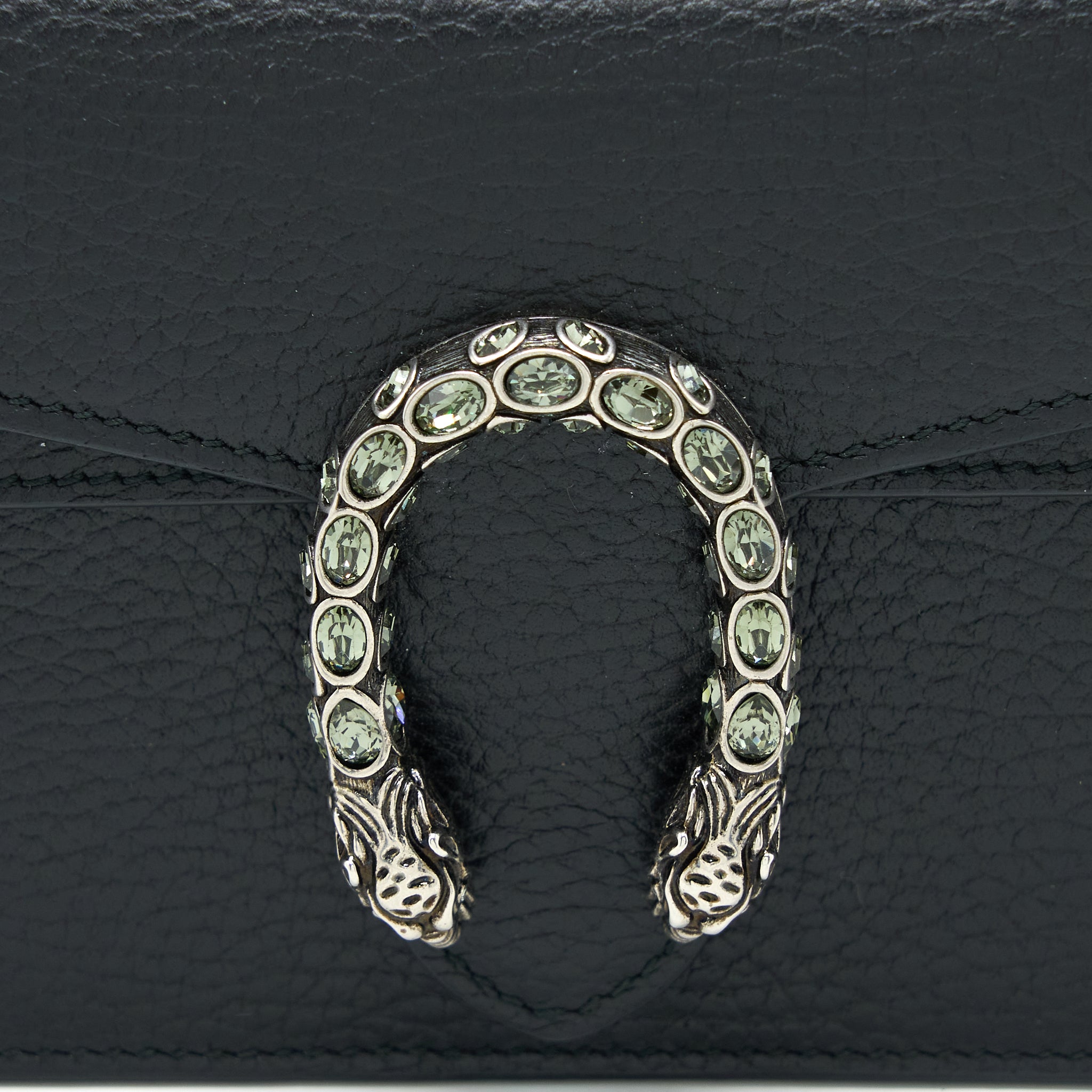 GUCCI SUPER MINI DIONYSUS CALFSKIN BLACK RUTHENIUM SHW