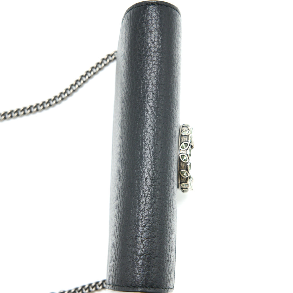 GUCCI SUPER MINI DIONYSUS CALFSKIN BLACK RUTHENIUM SHW