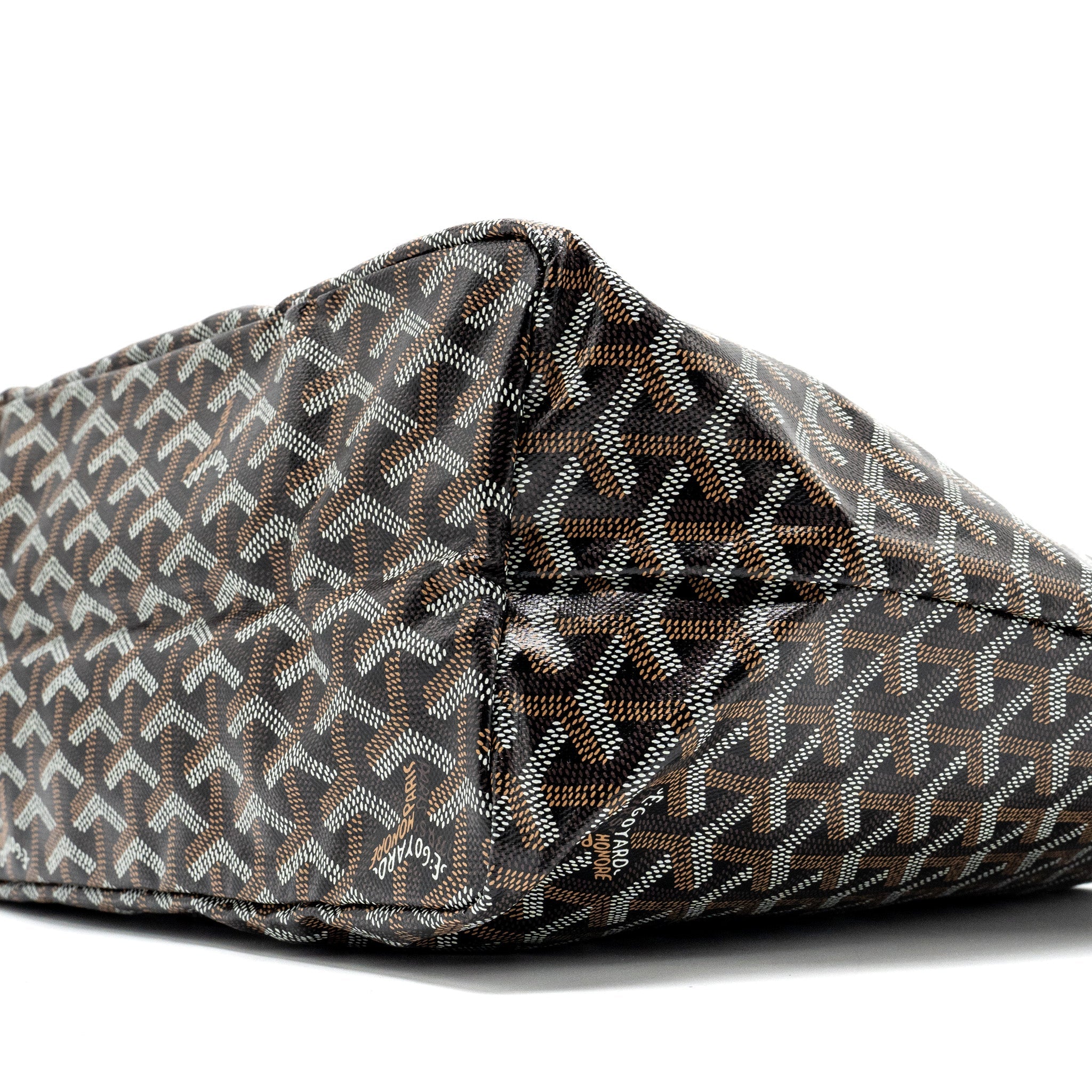 GOYARD SAINT LOUIS PM TOTE BAG GOYARDLINE CANVAS BLACK SHW