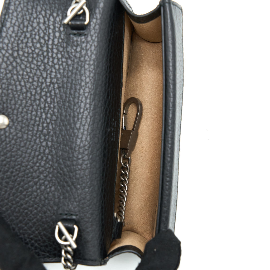 GUCCI SUPER MINI DIONYSUS CALFSKIN BLACK RUTHENIUM SHW