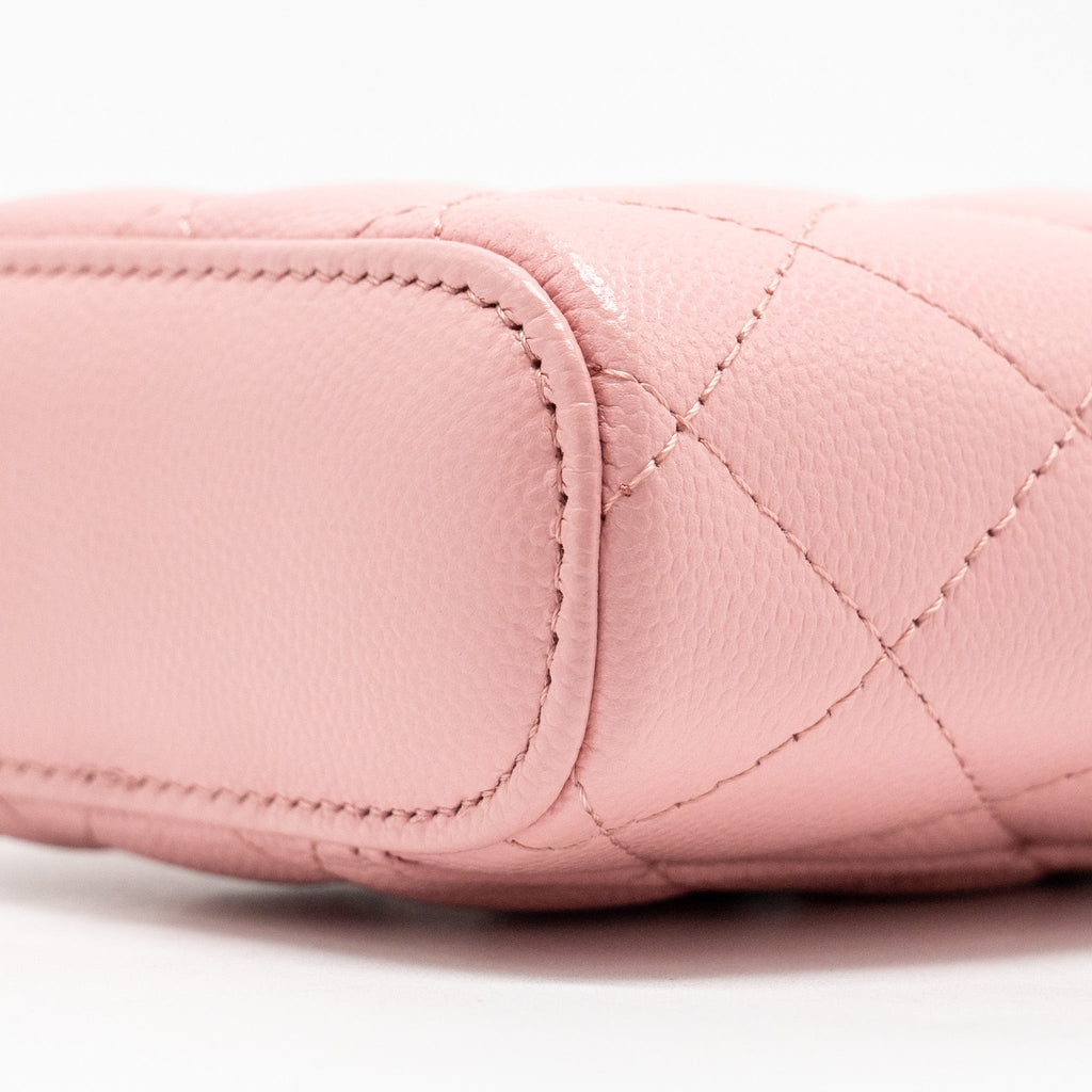 CHANEL VANITY PHONE HOLDER WITH CHAIN CAVIAR PINK LGHW