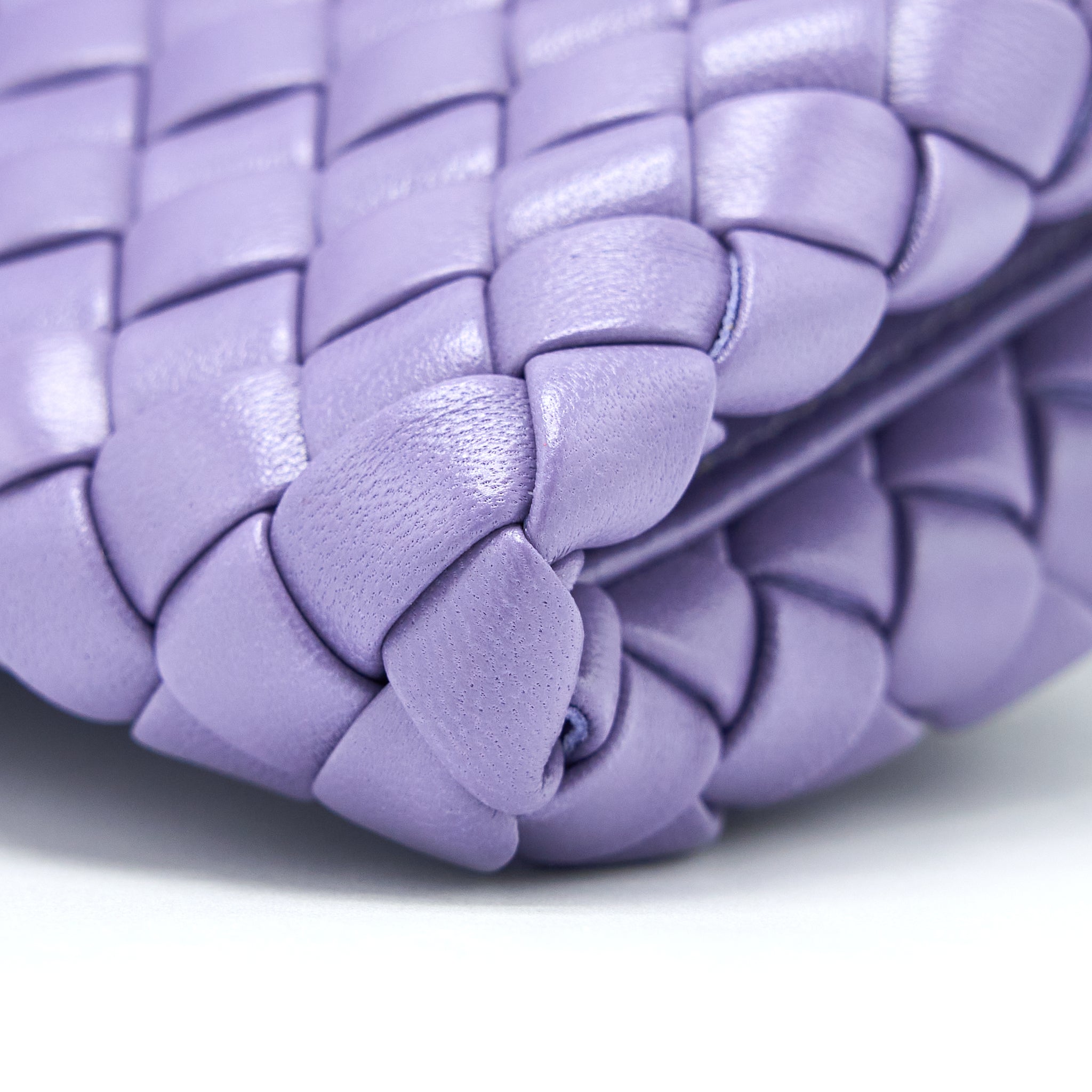 BOTTEGA VENETA CRISSCROSS CLUTCH BAG LAVENDER SHW