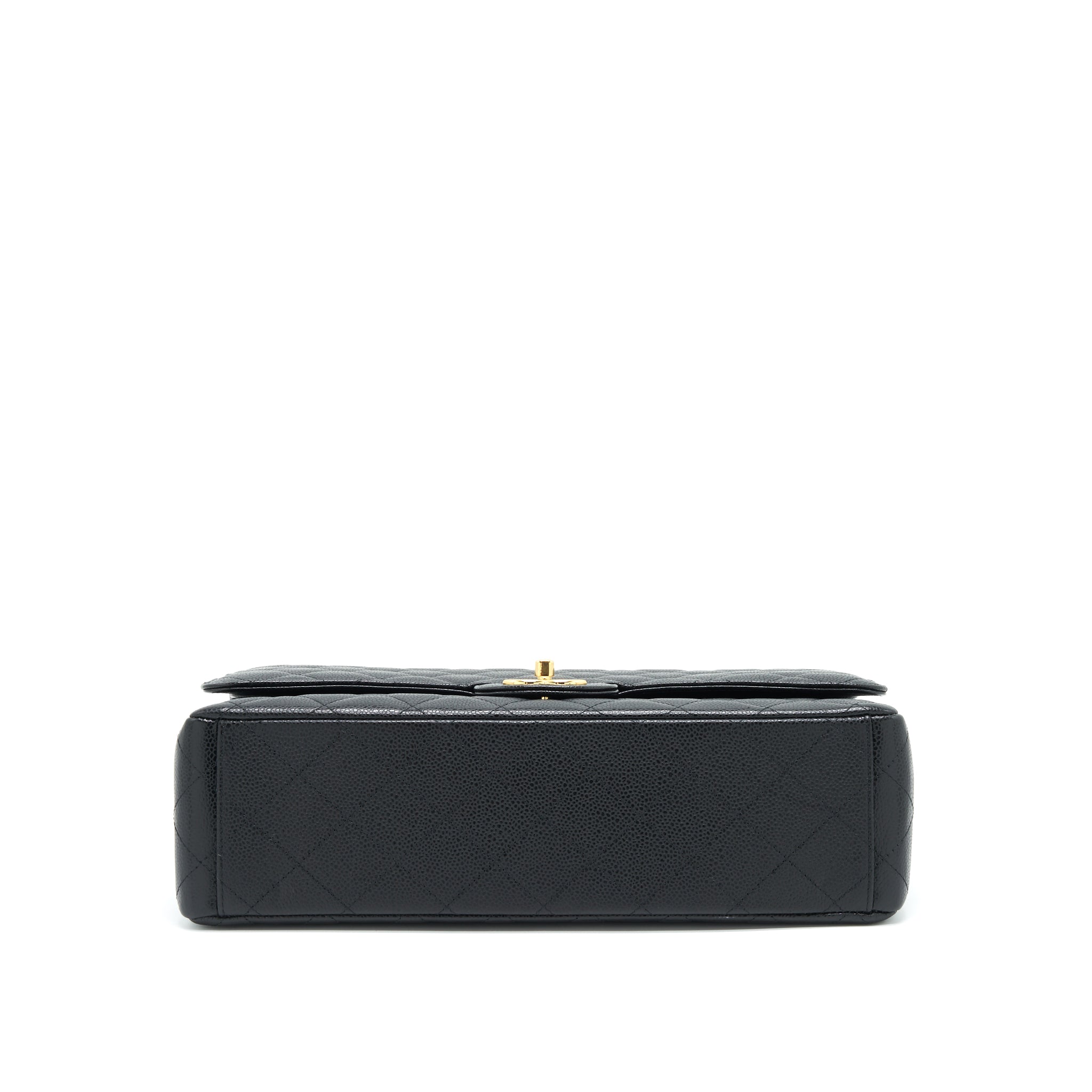 CHANEL MAXI CLASSIC DOUBLE FLAP CAVIAR BLACK GHW SERIAL 20