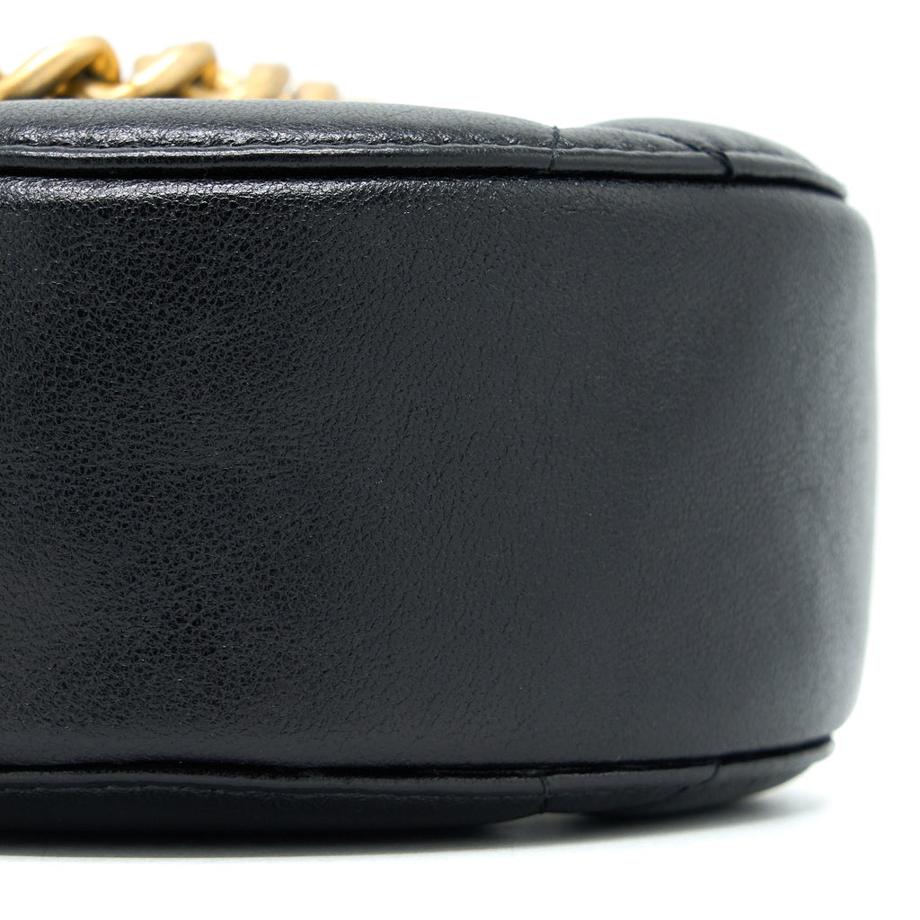 CHANEL 19 ROUND CLUTCH WITH CHAIN GOATSKIN BLACK MULTICOLOUR HARDWARE