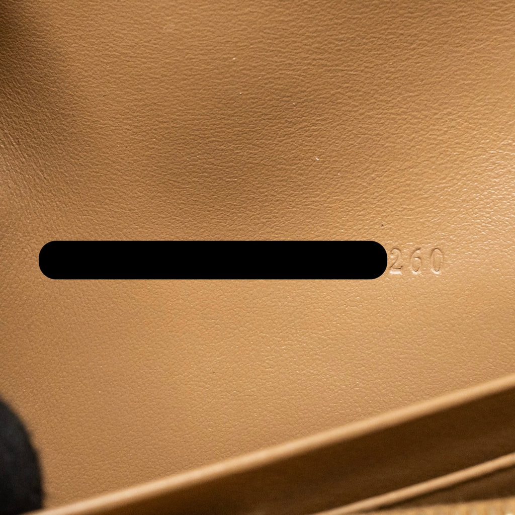 FENDI CONTINENTAL WALLET ON CHAIN FF FABRIC/CALFSKIN TOBACCO BROWN/BEIGE GHW