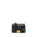 CHANEL SMALL BOY CAVIAR BLACK BRUSHED GHW (MICROCHIP)