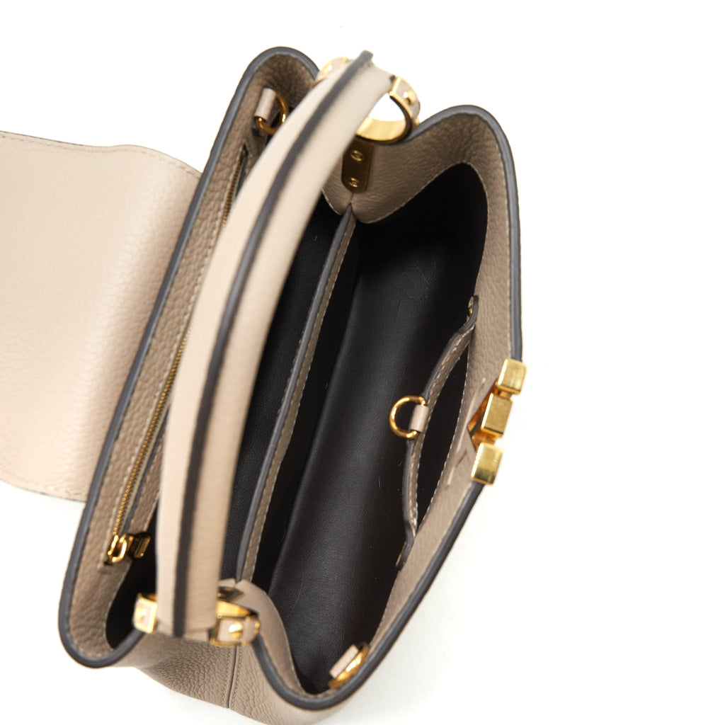 LOUIS VUITTON CAPUCINES BB TAURILLON GALET GHW