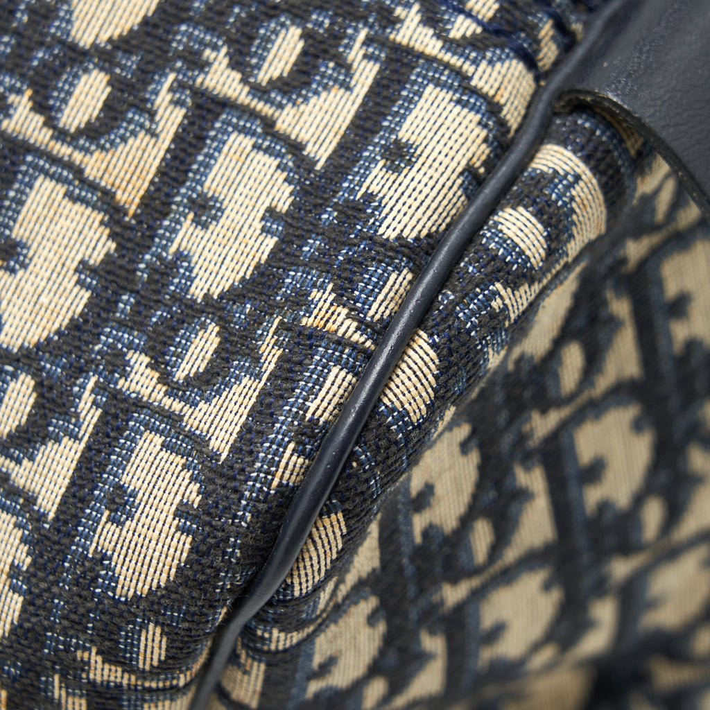 DIOR VINTAGE SPEEDY BAG BLUE OBLIQUE CANVAS