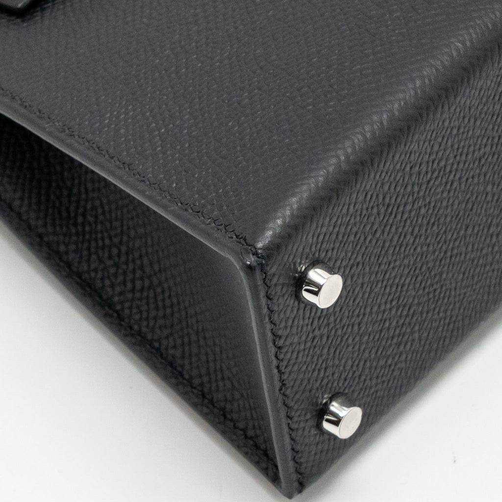 HERMES MINI KELLY II SPECIAL ORDER EPSOM BLACK / NAVY SHW