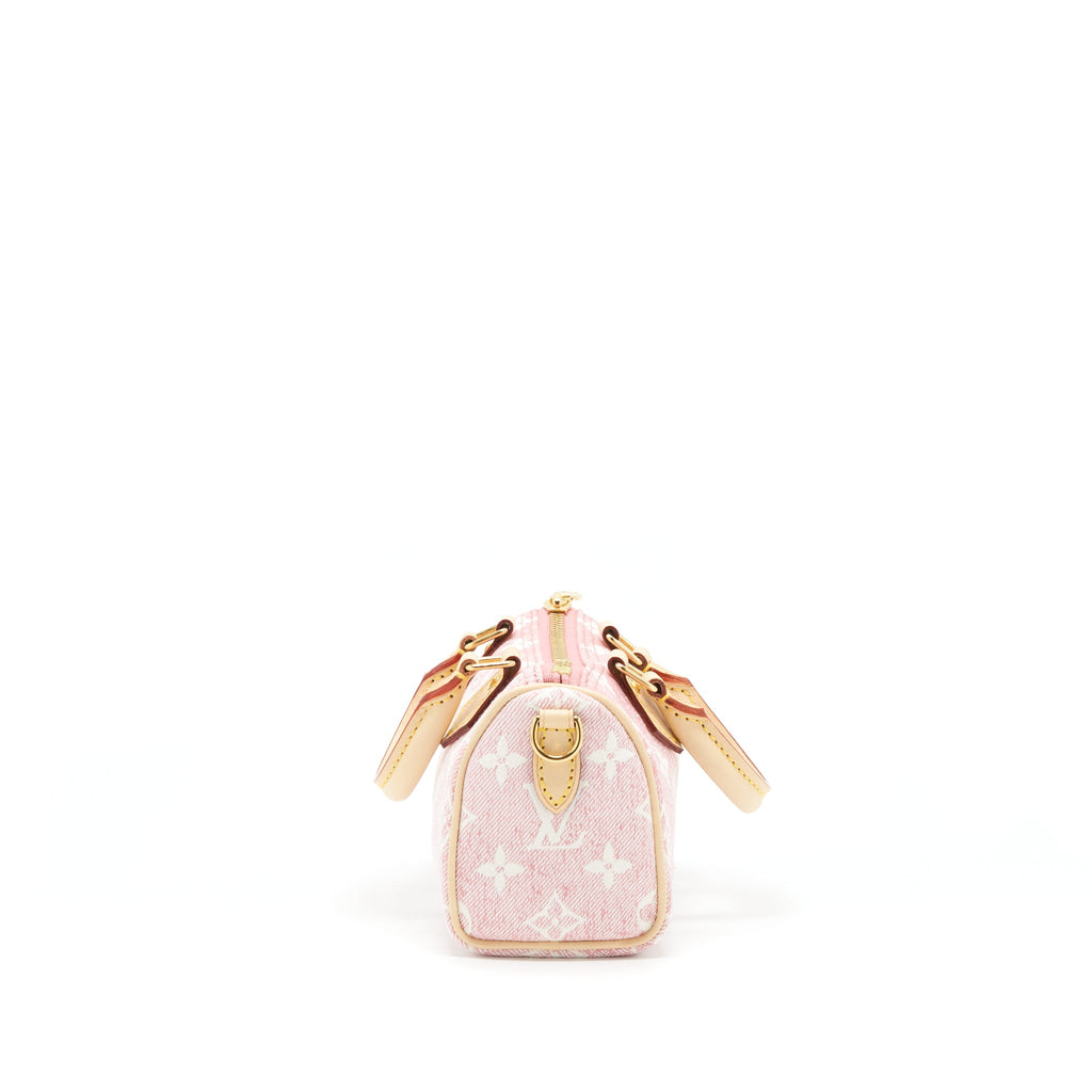 LOUIS VUITTON NANO SPEEDY MONOGRAM JACQUARD DENIM PINK