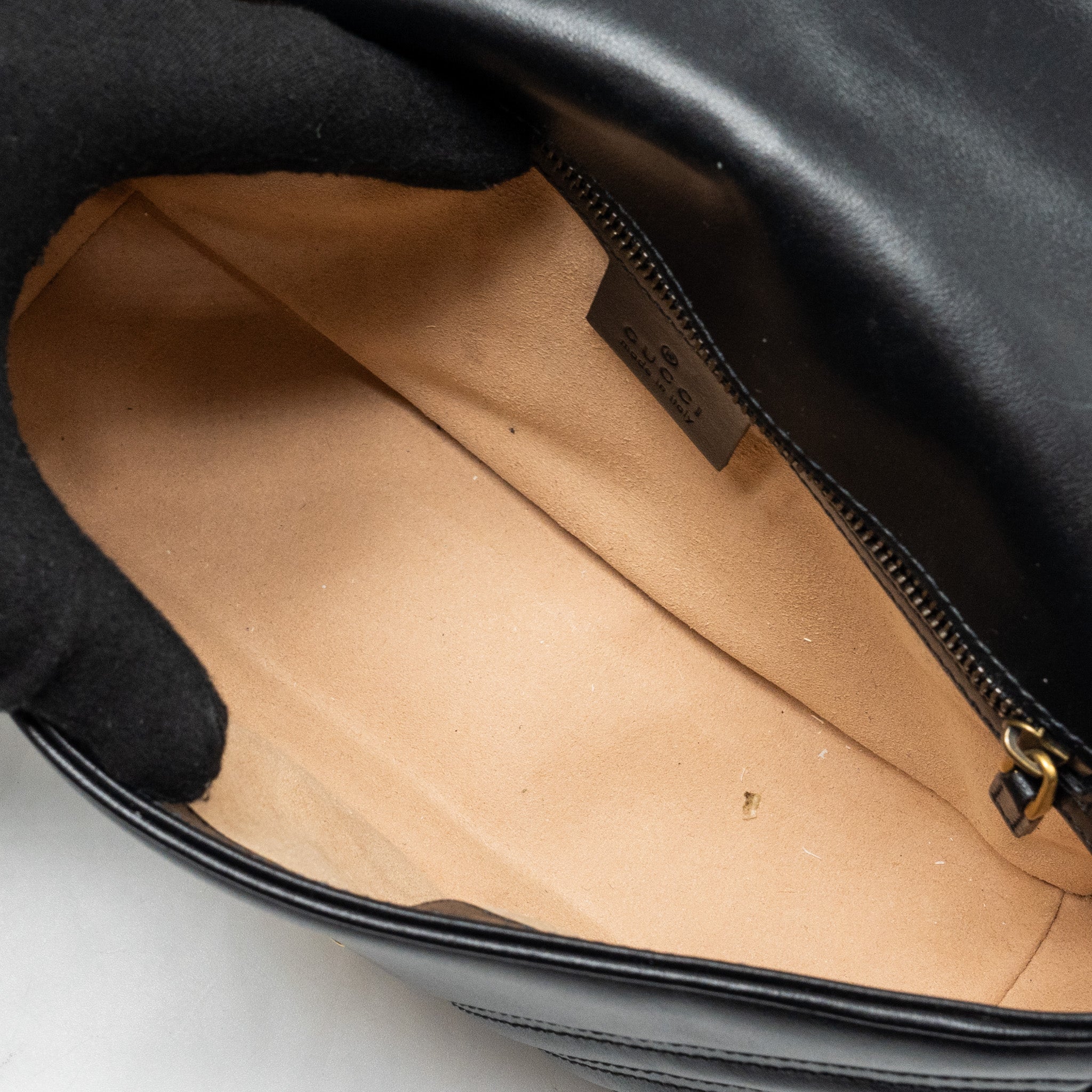 GUCCI SMALL GG MARMONT SHOULDER BAG CALFSKIN BLACK GHW