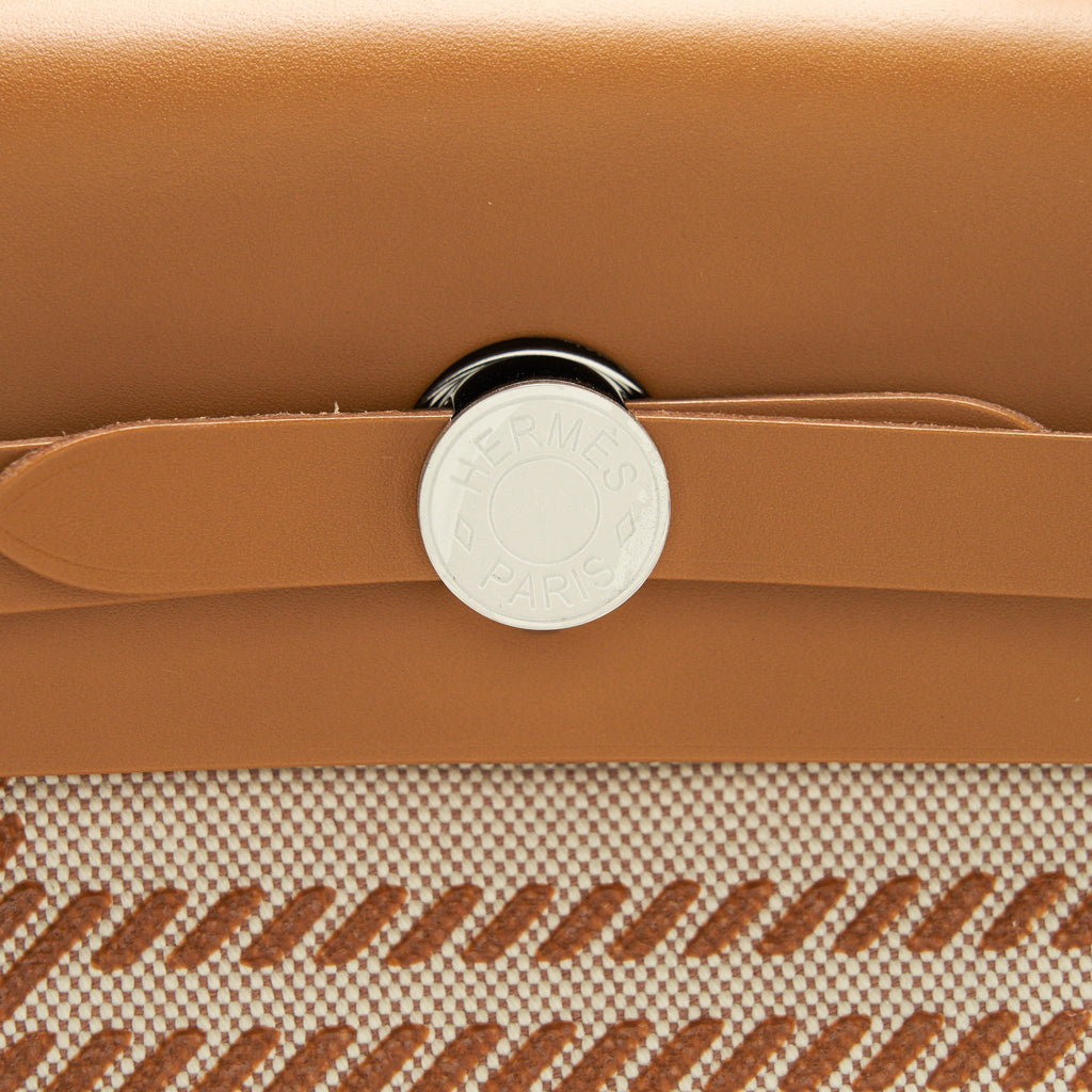 HERMES HERBAG ZIP 31 TOILE H EN RELIEF BRIDES SABLE/ECRU-BEIGE/NAT SABLE
