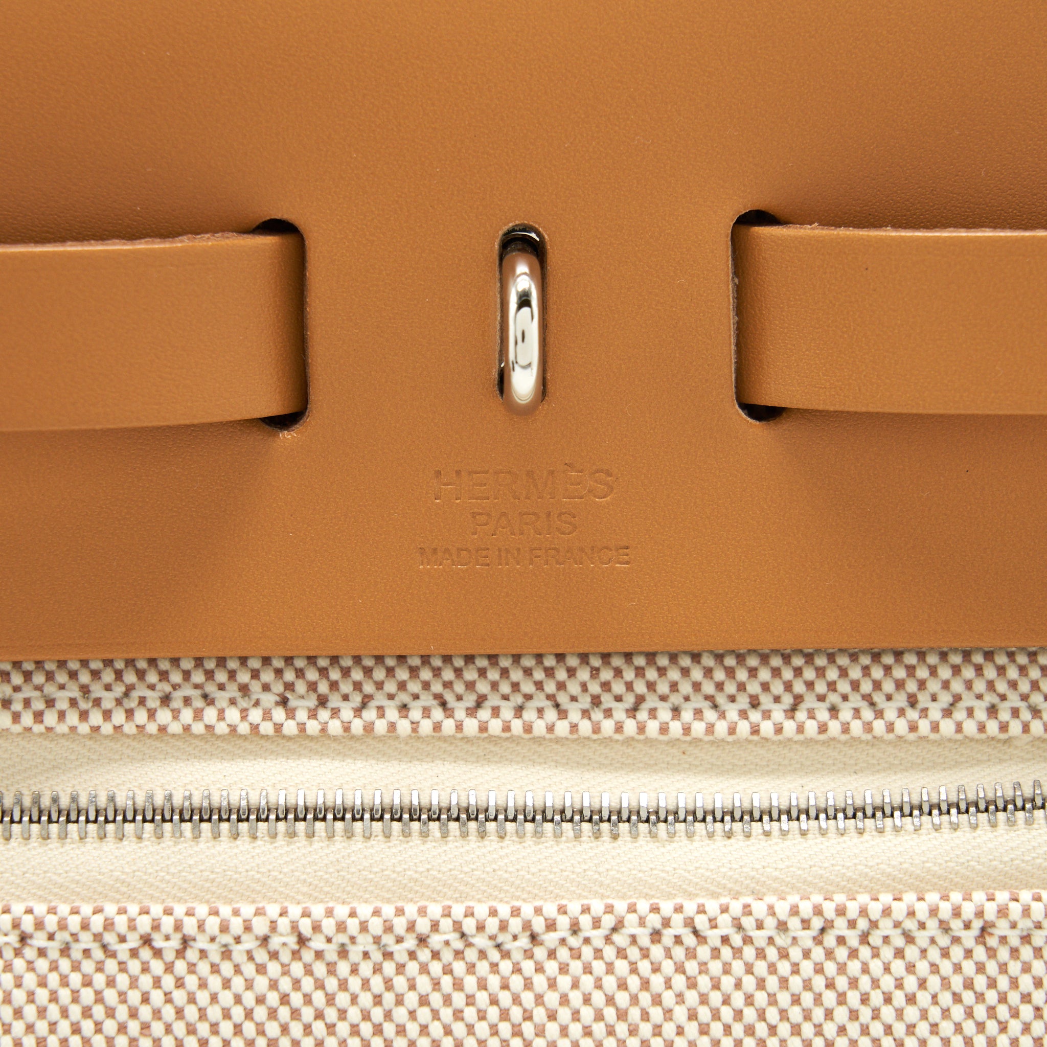 HERMES HERBAG ZIP 31 TOILE H EN RELIEF BRIDES SABLE/ECRU-BEIGE/NAT SABLE