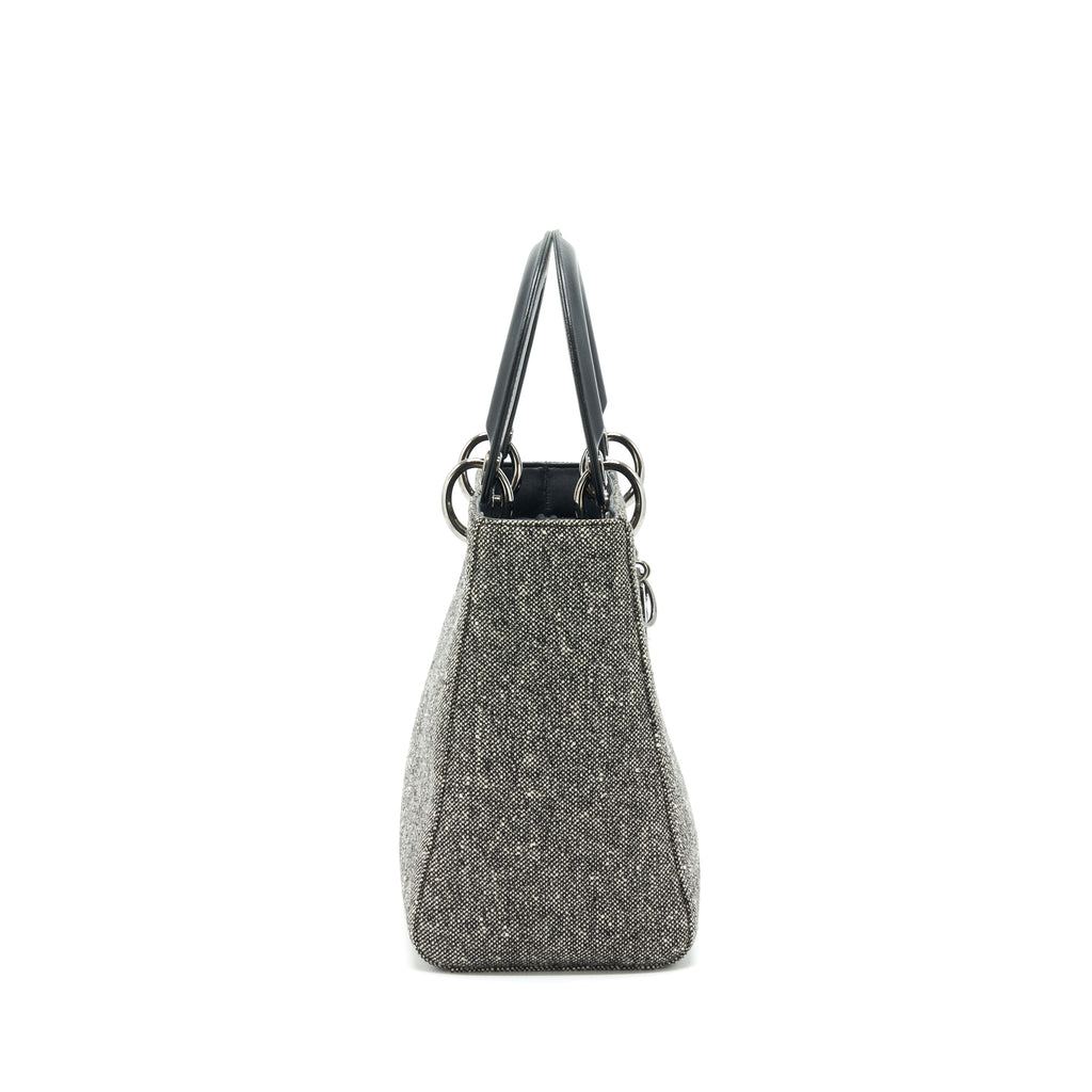 DIOR LADY DIOR MEDIUM FABRIC DARK GREY SHW