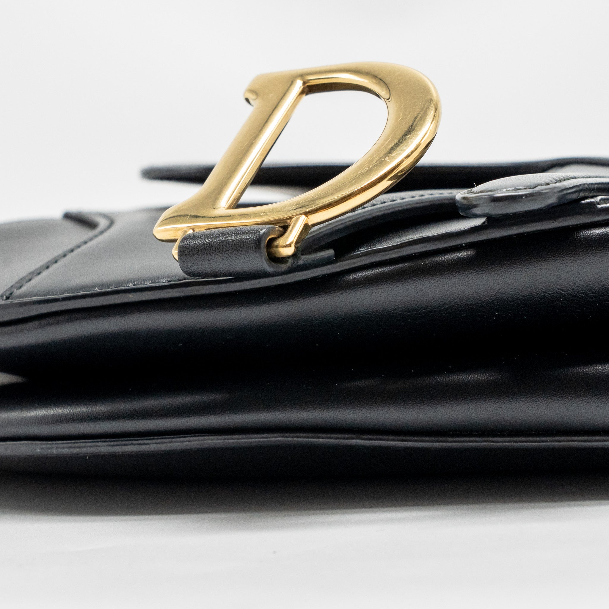 DIOR MINI SADDLE BAG CALFSKIN BLACK GHW