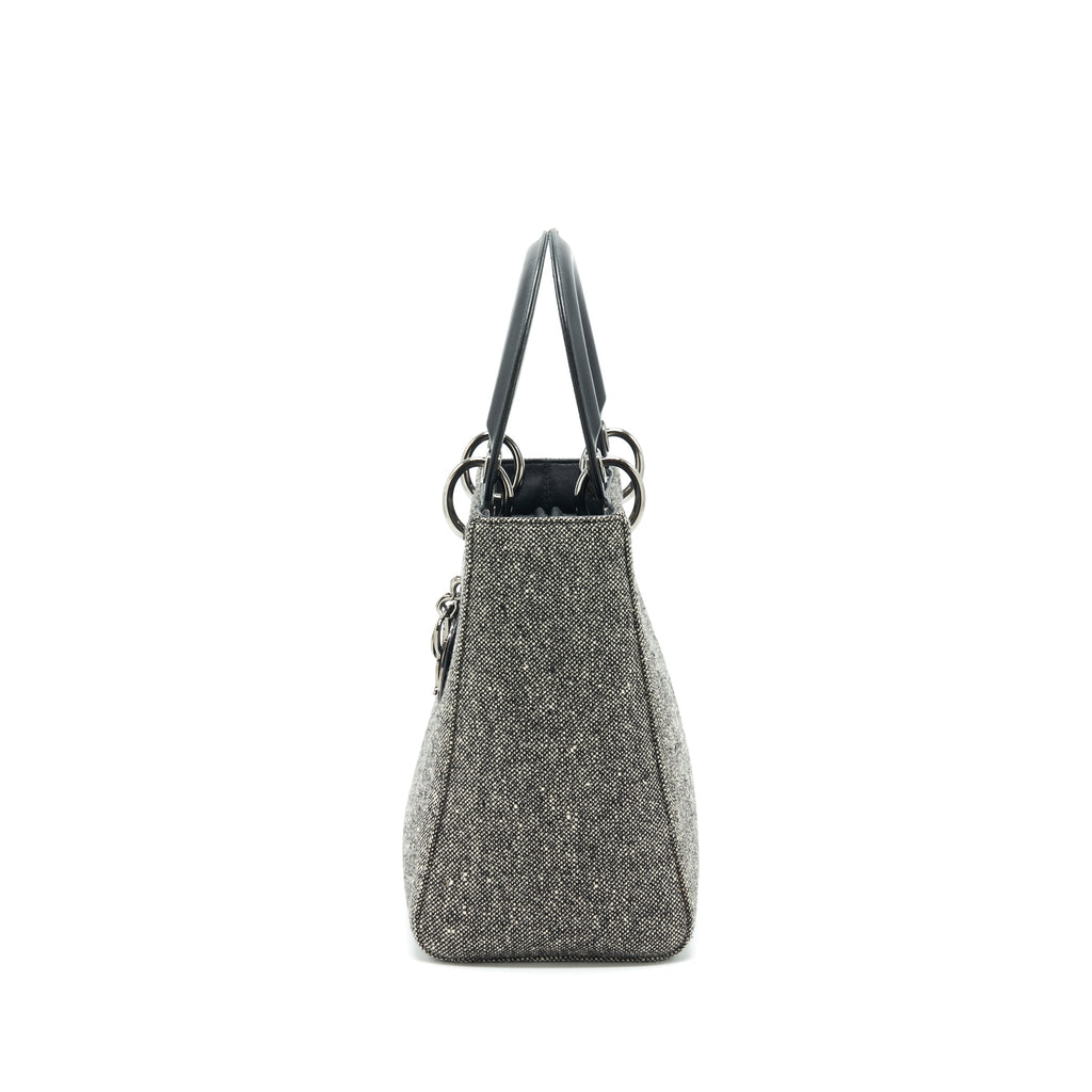 DIOR LADY DIOR MEDIUM FABRIC DARK GREY SHW