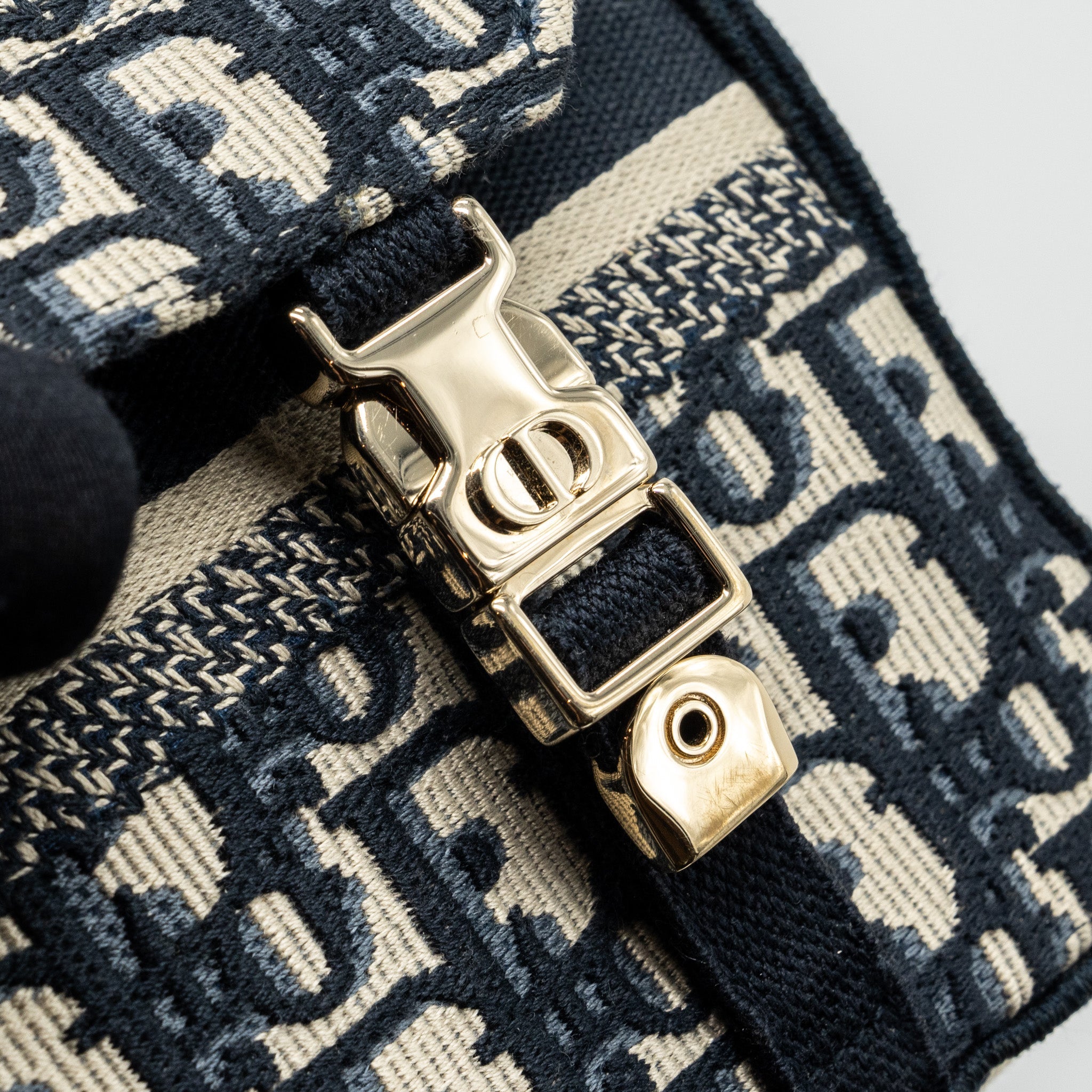 DIOR SMALL DIORCAMP BAG BLUE DIOR OBLIQUE EMBROIDERY GHW