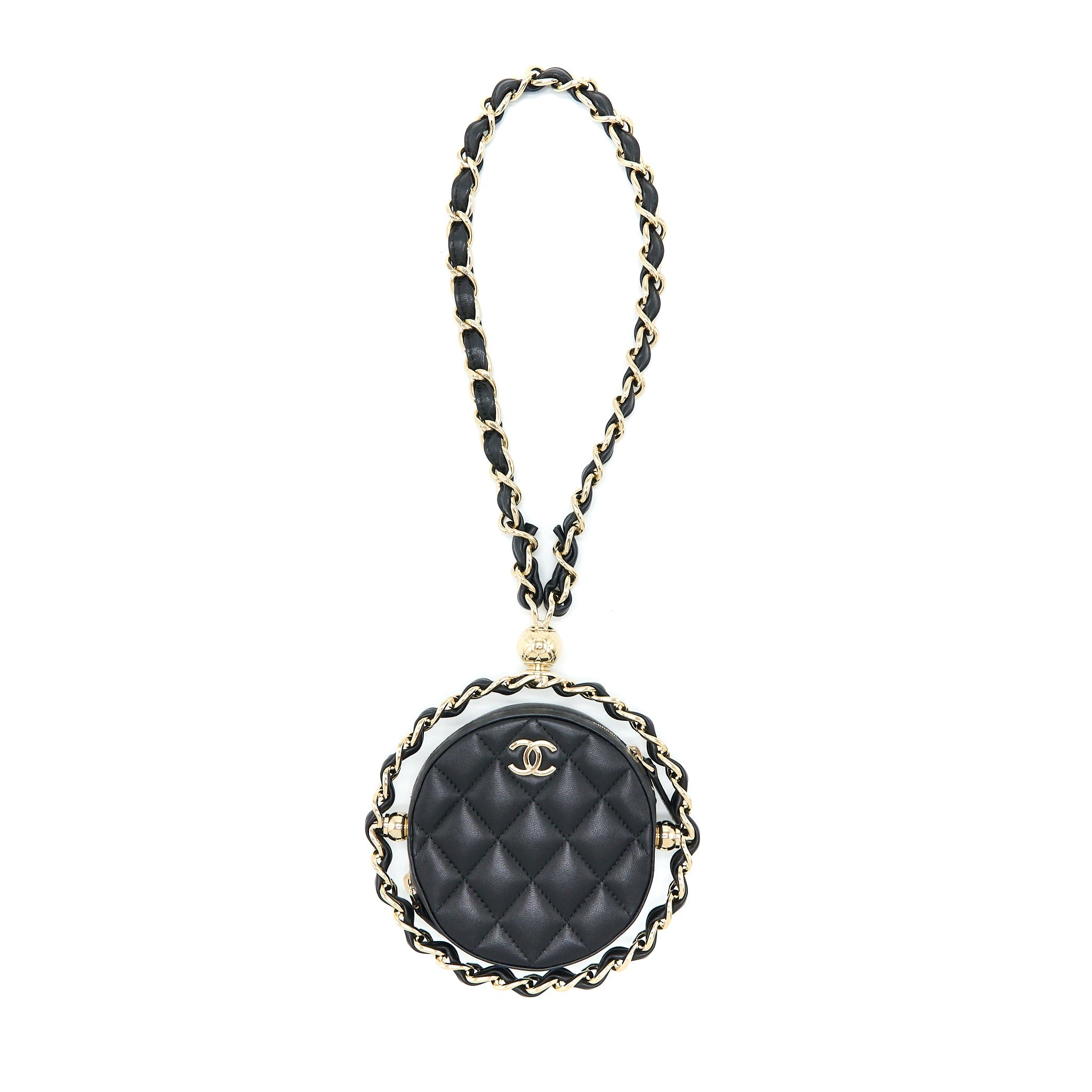 CHANEL EVENING CLUTCH WITH CHAIN LAMBSKIN BLACK LGHW