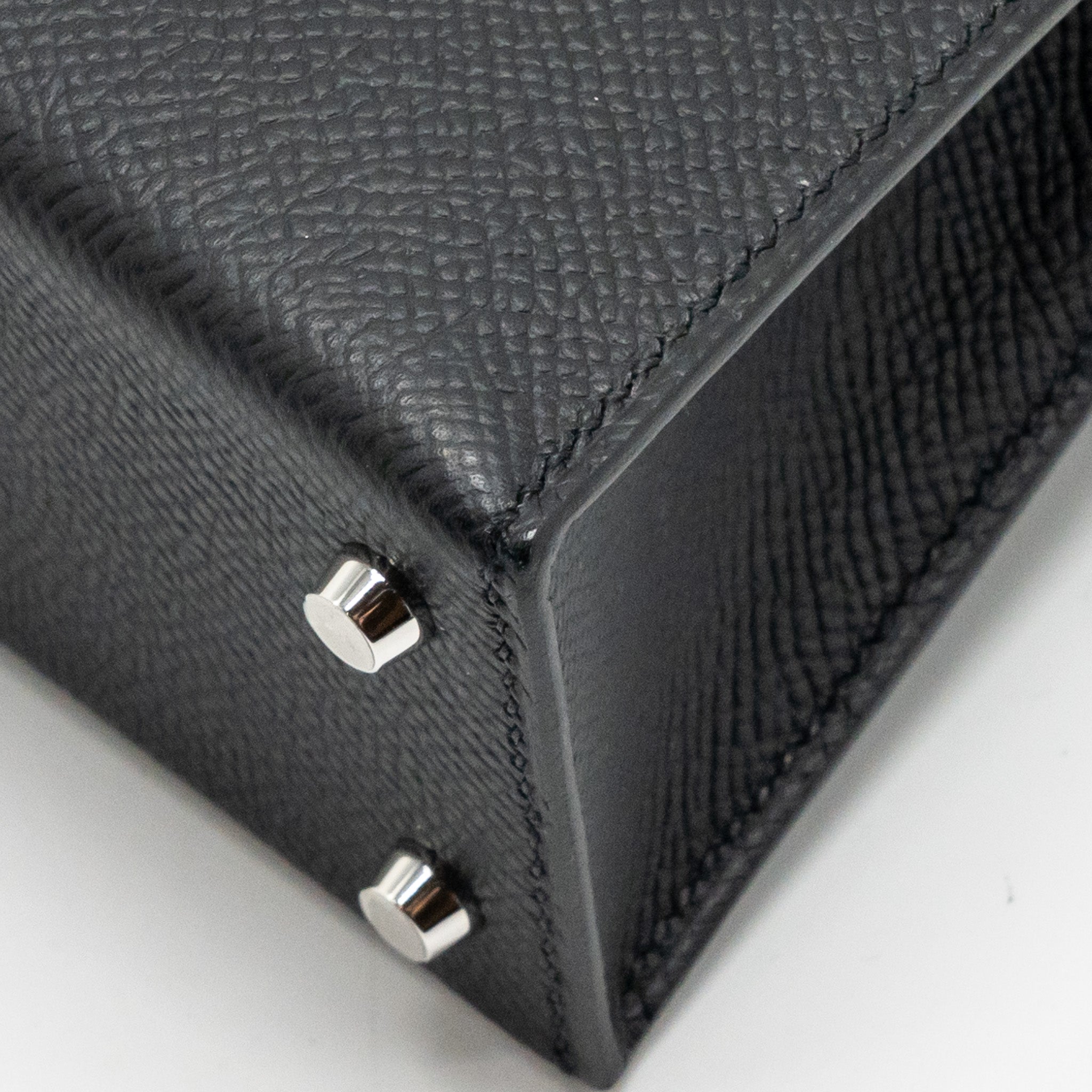 HERMES MINI KELLY II SPECIAL ORDER EPSOM BLACK / NAVY SHW
