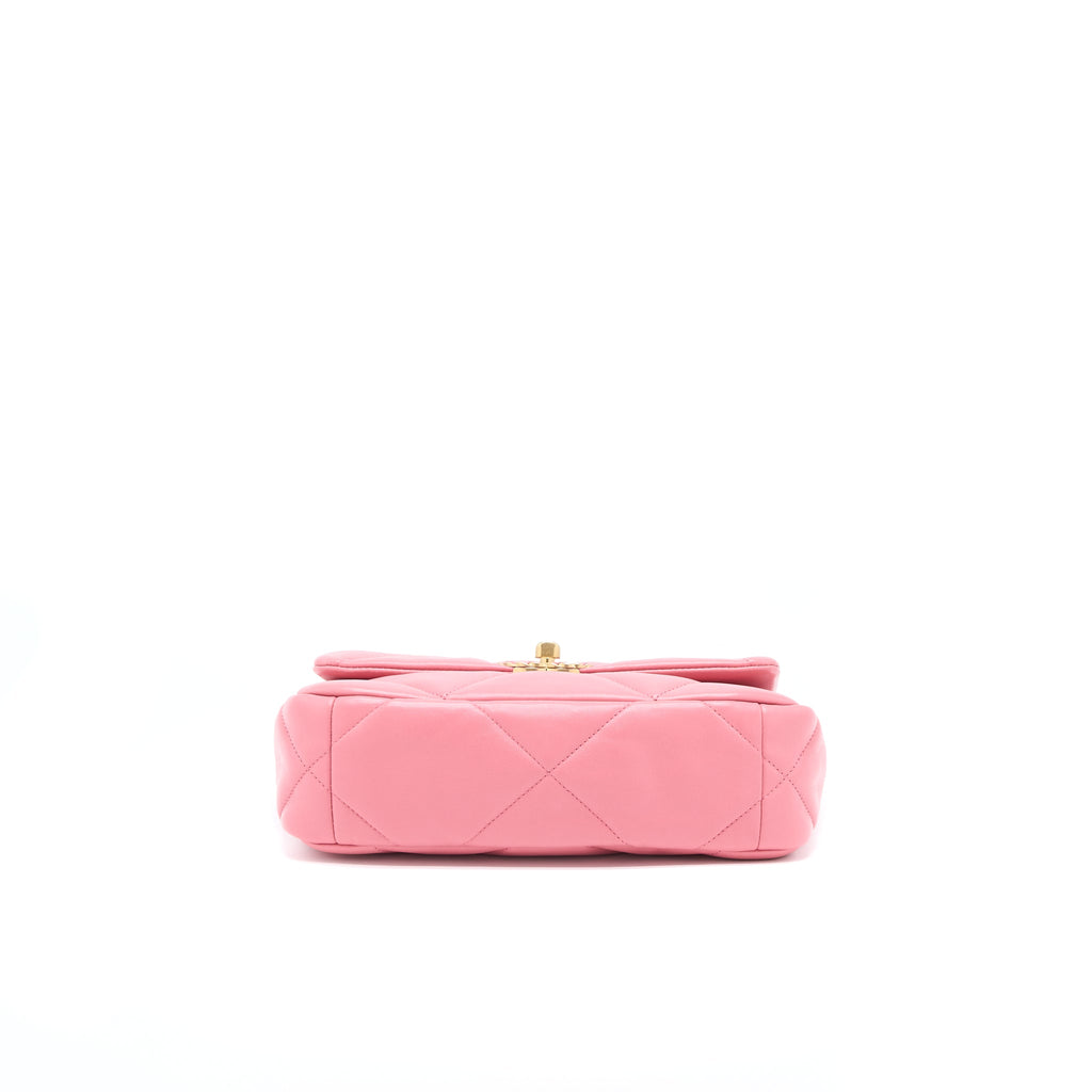 CHANEL SMALL 19 BAG LAMBSKIN PINK MULTICOLOUR HARDWARE (MICROCHIP)