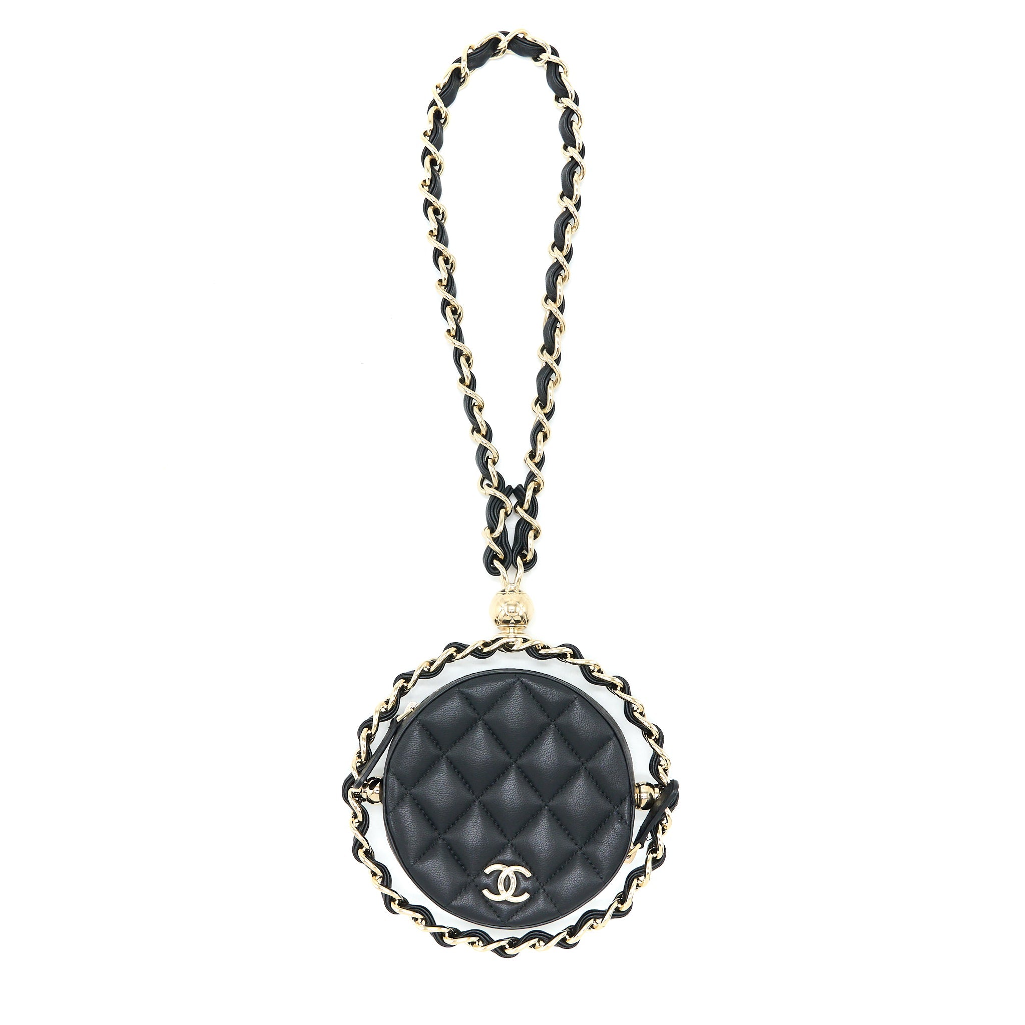CHANEL EVENING CLUTCH WITH CHAIN LAMBSKIN BLACK LGHW