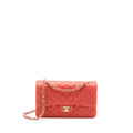 CHANEL MEDIUM CLASSIC DOUBLE FLAP BAG LAMBSKIN CORAL BRUSHED GHW