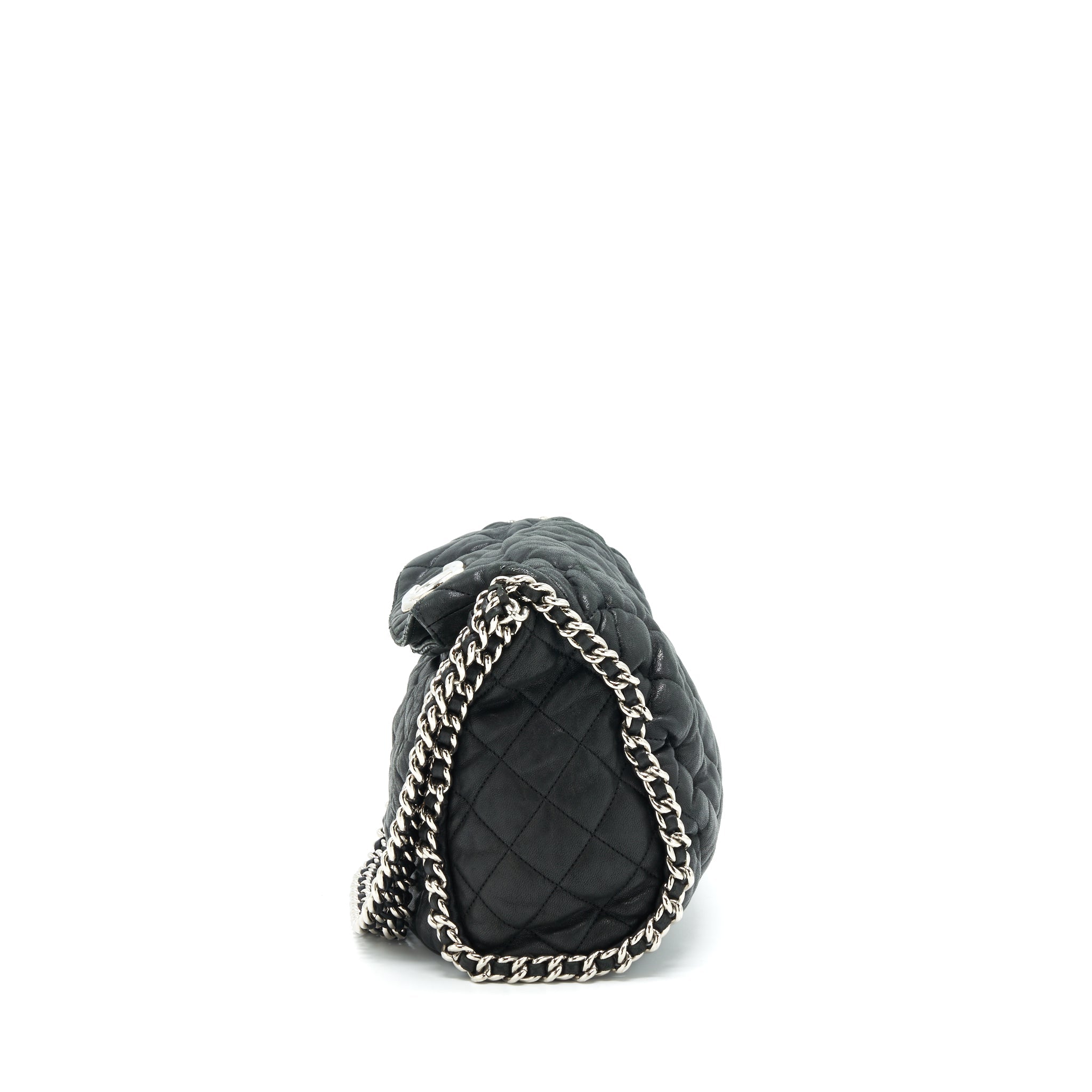 CHANEL QUILTED LEATHER WITH CHAIN SHOULDER BAG BLACK SHW