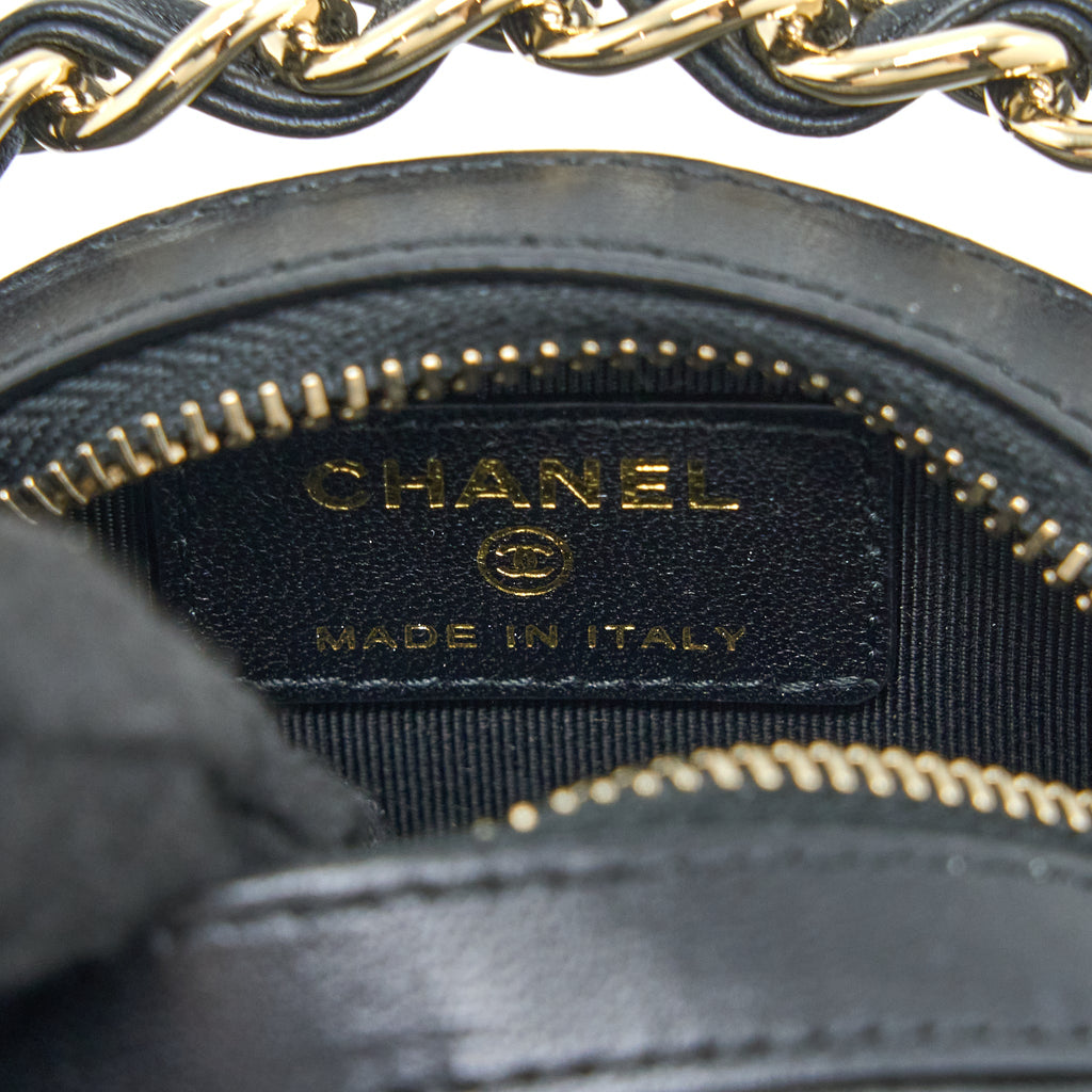 CHANEL EVENING CLUTCH WITH CHAIN LAMBSKIN BLACK LGHW