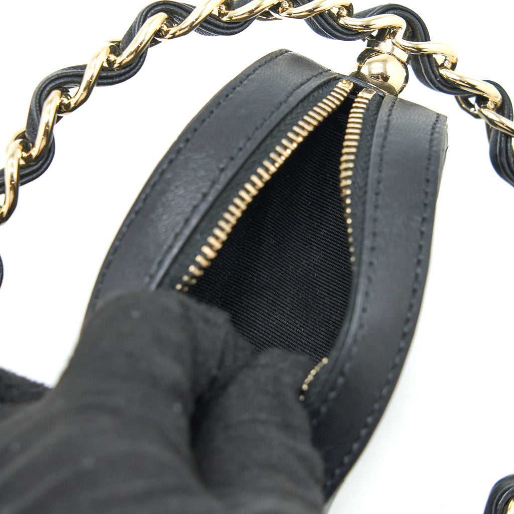 CHANEL EVENING CLUTCH WITH CHAIN LAMBSKIN BLACK LGHW