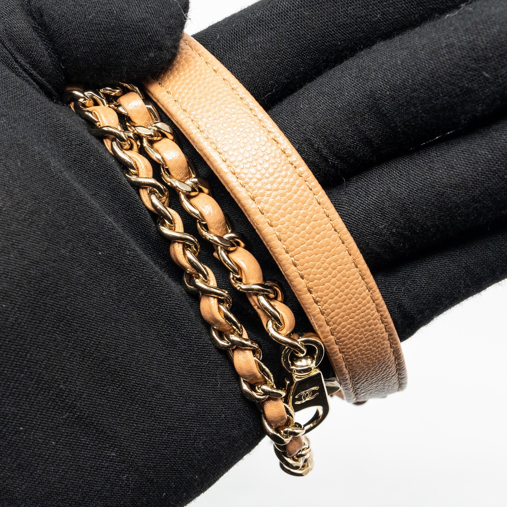 CHANEL 21P SMALL COCO HANDLE CAVIAR CARAMEL LGHW