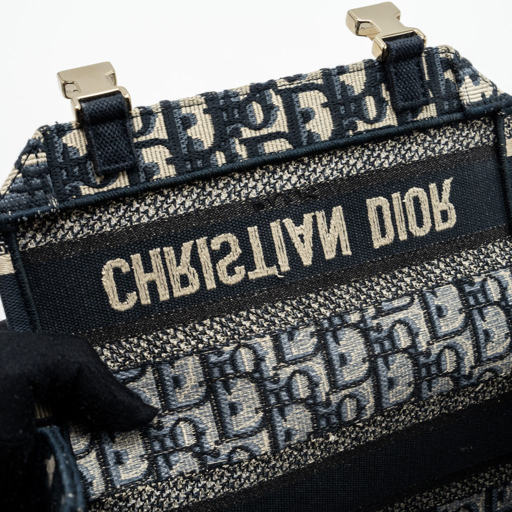 DIOR SMALL DIORCAMP BAG BLUE DIOR OBLIQUE EMBROIDERY GHW