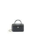 CHANEL 21K TOP HANDLE RECTANGULAR VANITY WITH CHAIN BLACK LGHW