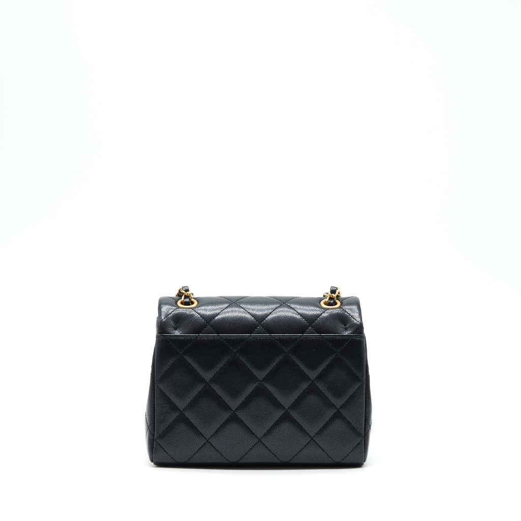 CHANEL 22P NEW SQUARE FLAP BAG CAVIAR BLACK GHW