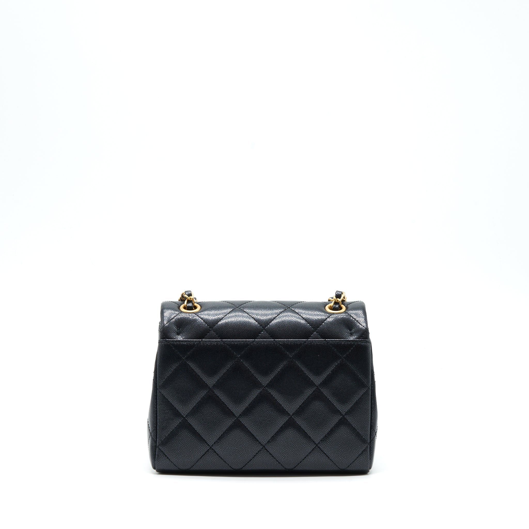 CHANEL 22P NEW SQUARE FLAP BAG CAVIAR BLACK GHW