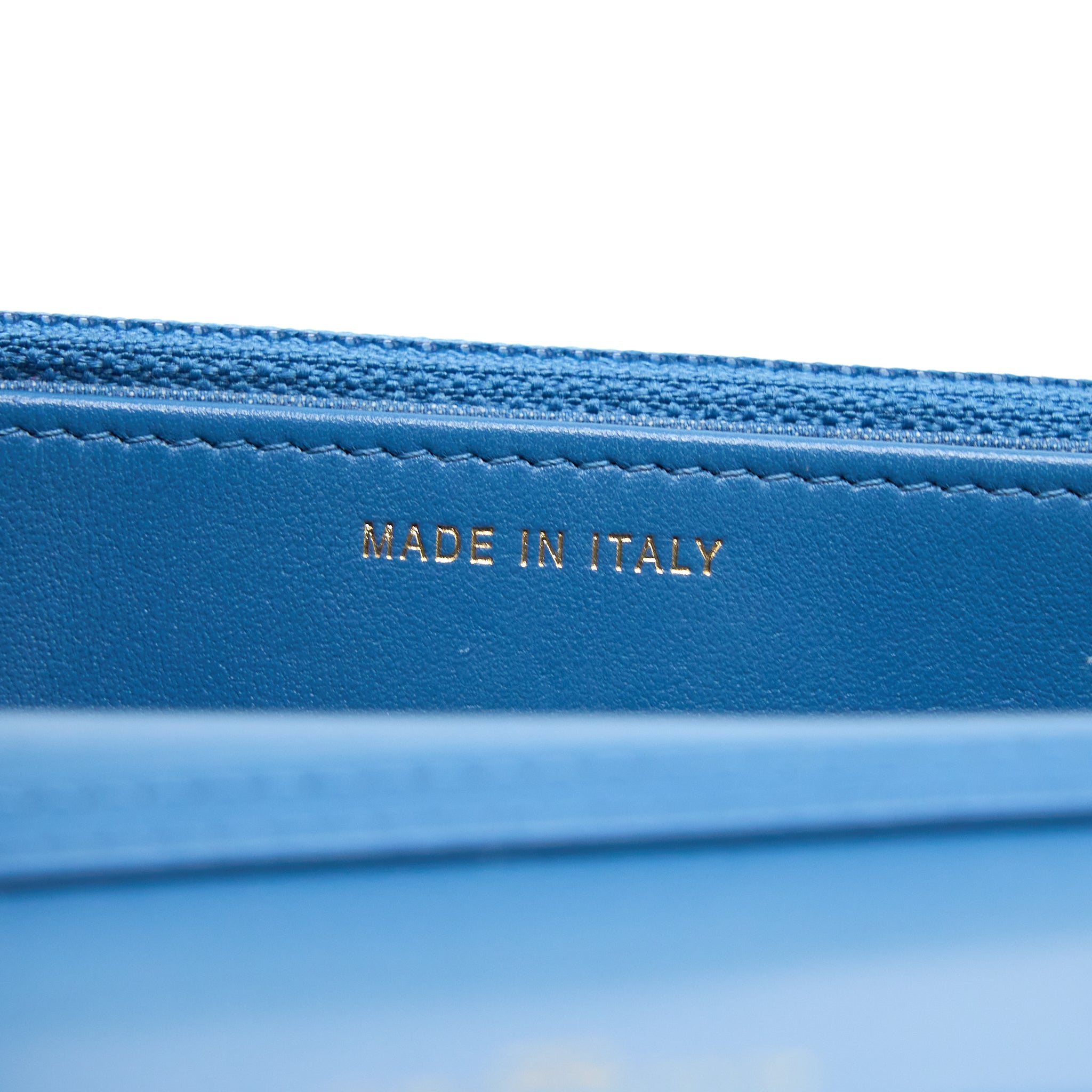 CHANEL PEARL CRUSH WALLET ON CHAIN DENIM LIGHT BLUE GHW (MICROCHIP)