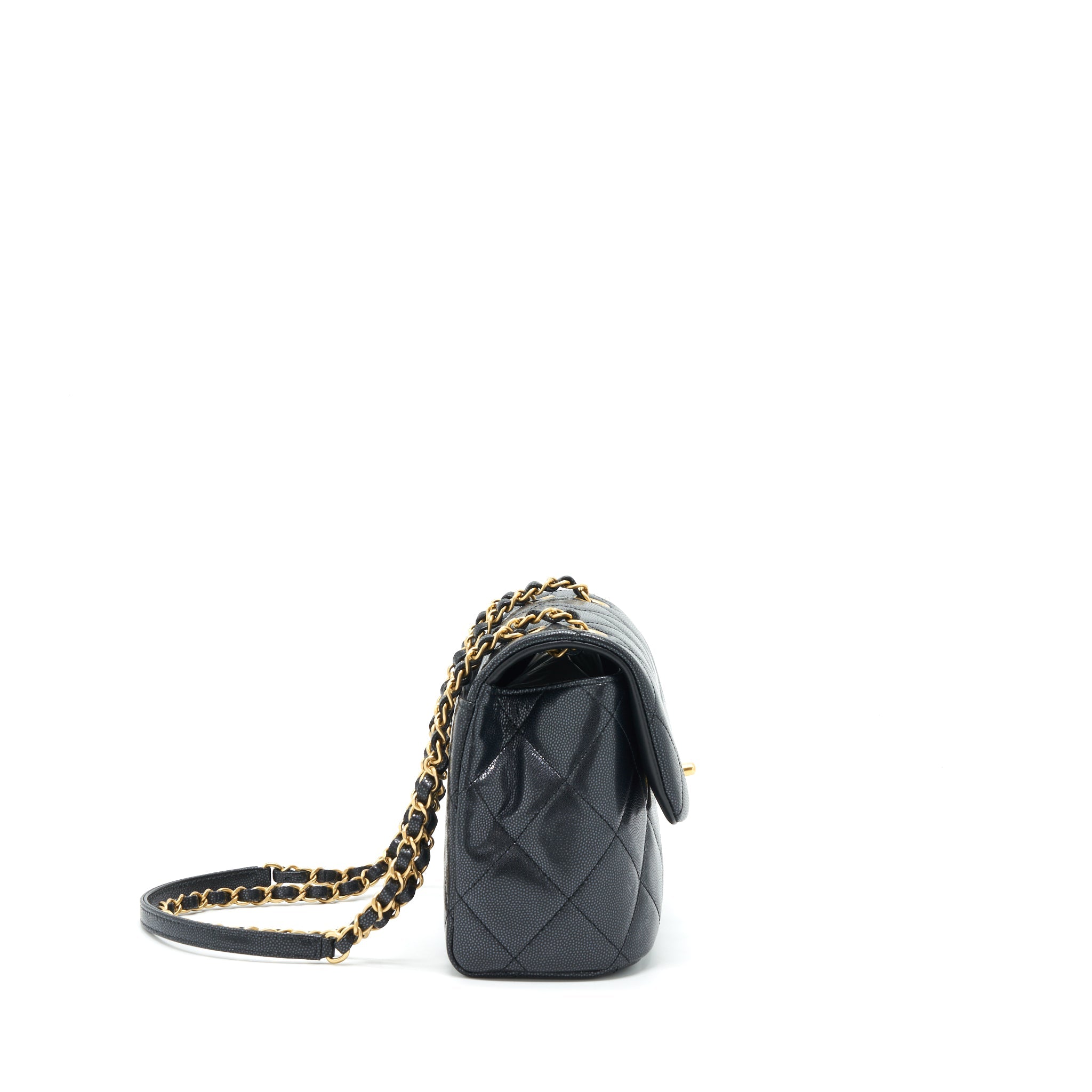 CHANEL 22P NEW SQUARE FLAP BAG CAVIAR BLACK GHW