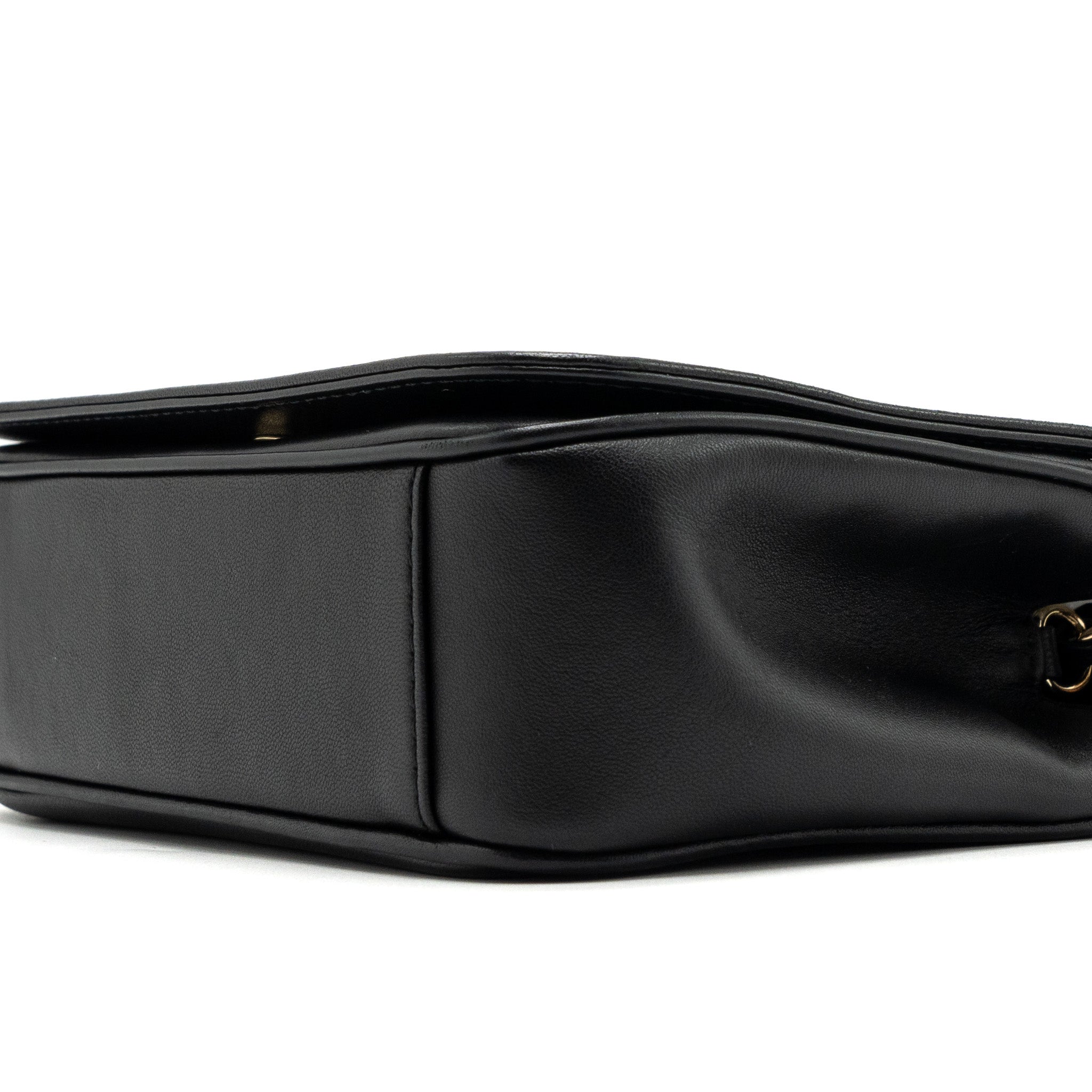 CHANEL SMALL FLAP BAG LAMBSKIN BLACK LGHW
